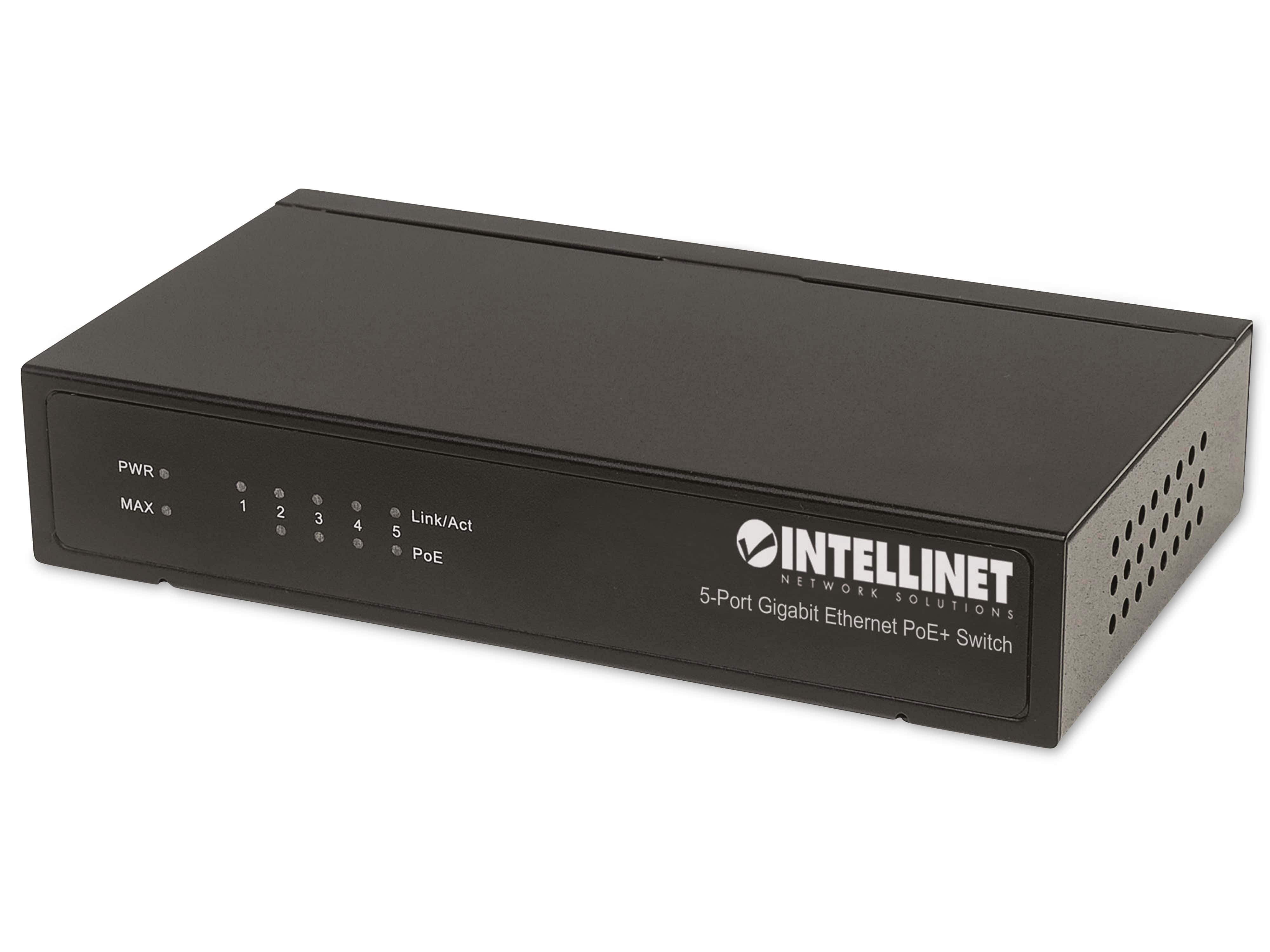 INTELLINET PoE+ Switch 561228 5-Port Gigabit