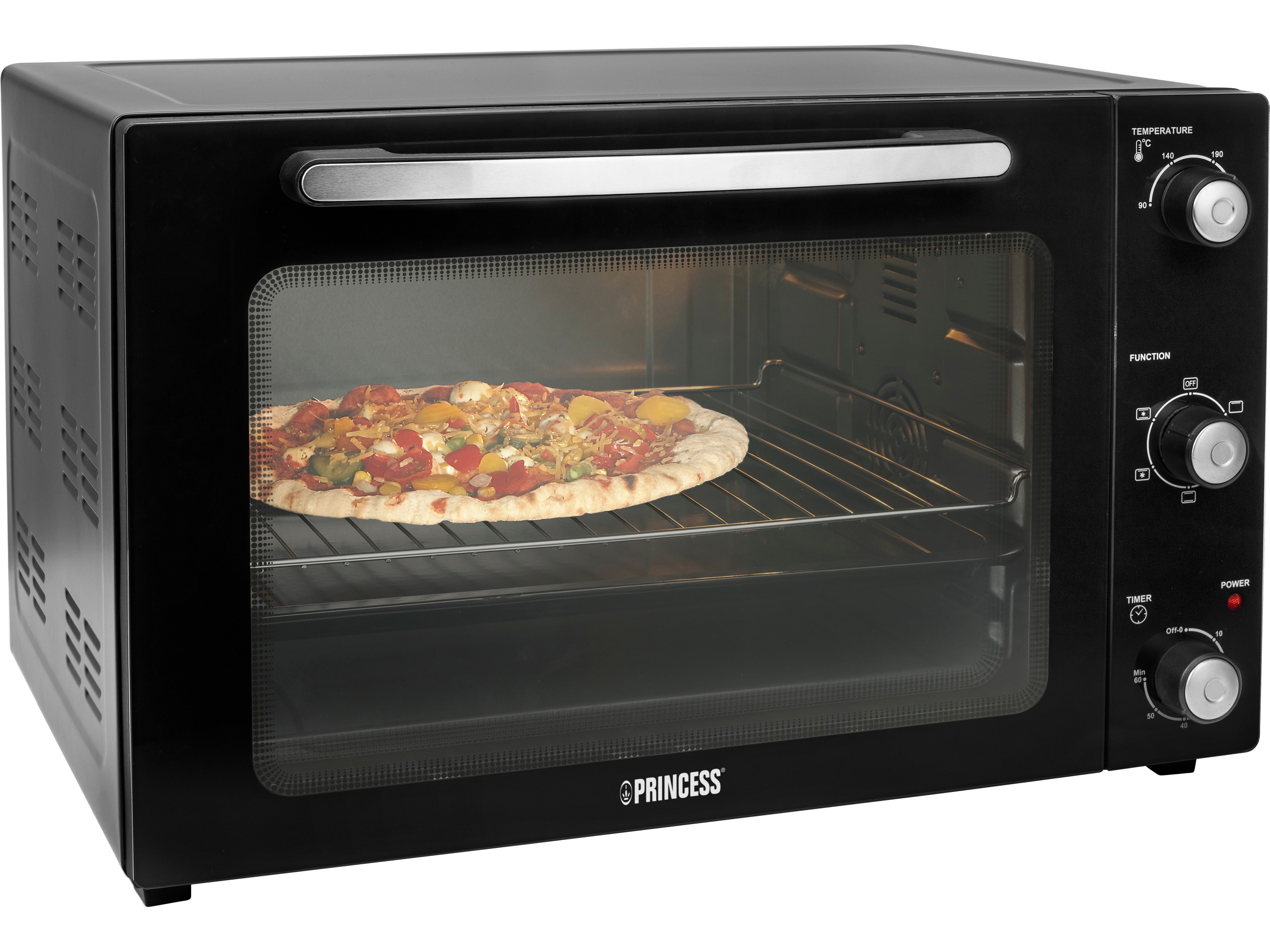 PRINCESS Mini-Backofen 01.112759.01.001, 55 L, 2000 W, Umluft, schwarz