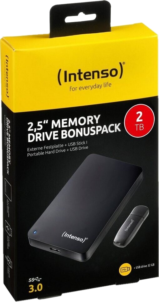 INTENSO USB 3.0 HDD Memory Drive 2TB + 32GB USB-Stick