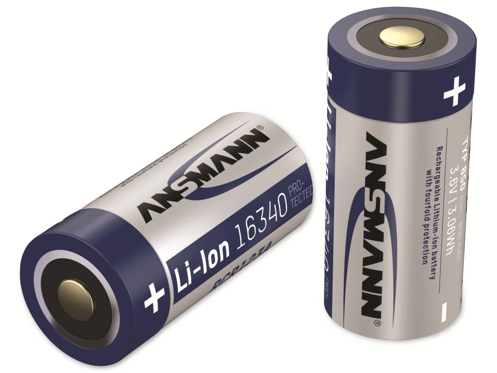 ANSMANN Li-Ion-Akku 16340, 3,6V-/850 mAh 