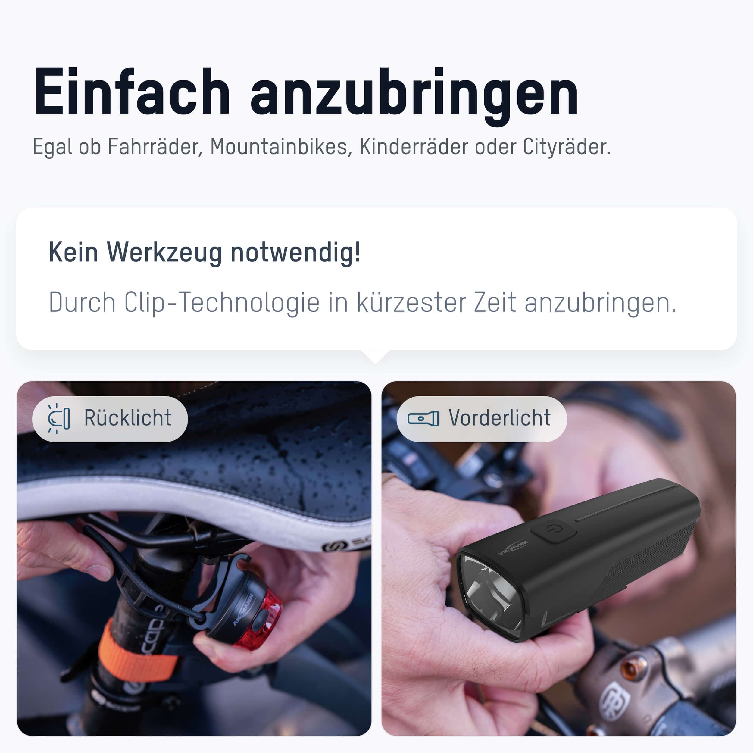 ANSMANN Fahrradlicht 1600-0524, 5 W, 2600mAh, wiederaufladbar