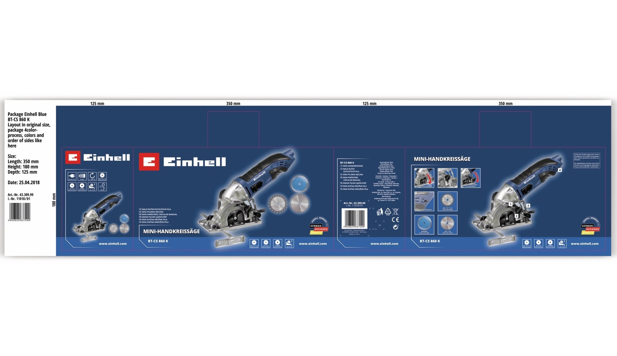 Einhell Mini-Handkreissäge BT-CS 860K, 230V~, 450W