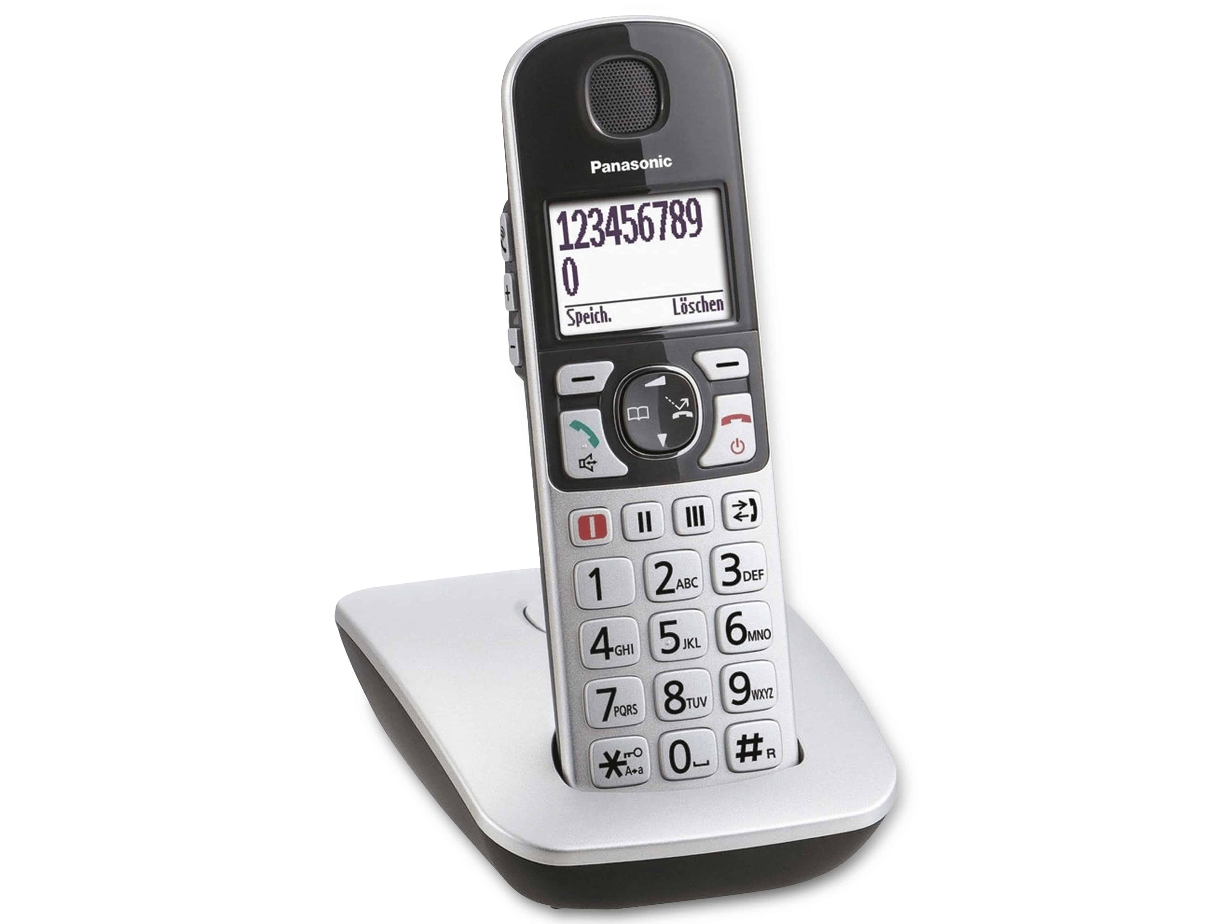 PANASONIC DECT-Telefon KX-TGE510GS, Großtasten, silber