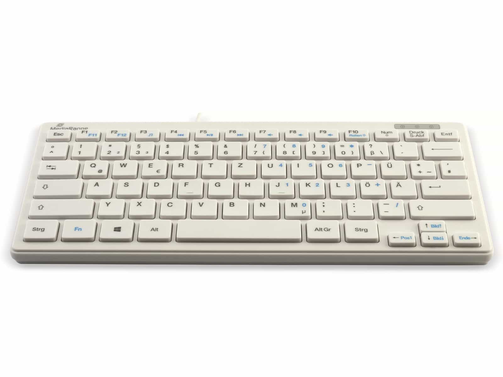 MEDIARANGE USB-Tastatur MROS113, kompakt, flache Tasten, QWERTZ, weiß