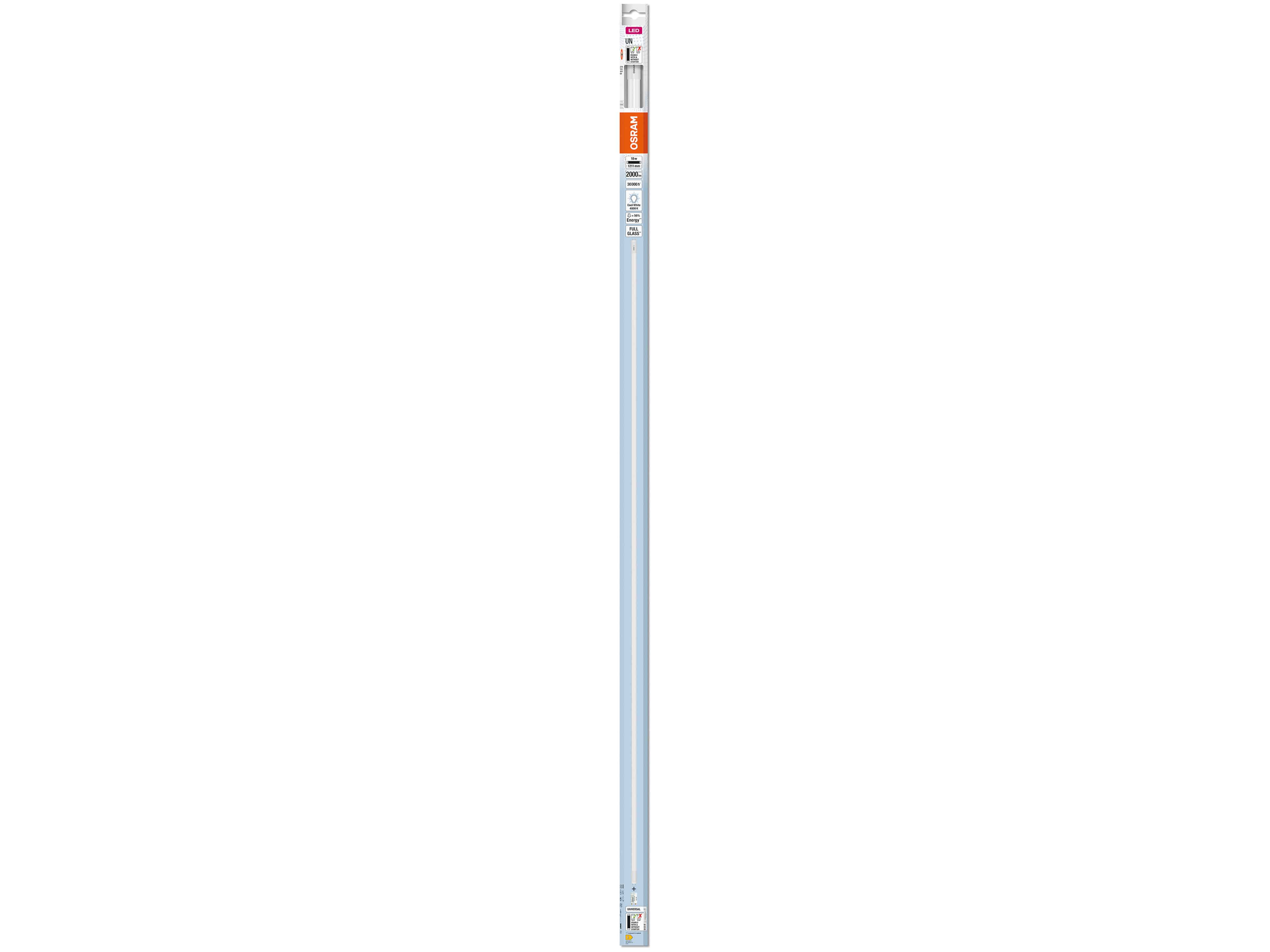 OSRAM LED-Röhre, T8, 1200mm, G13, EEK: E, 18W, 2000lm, 4000K