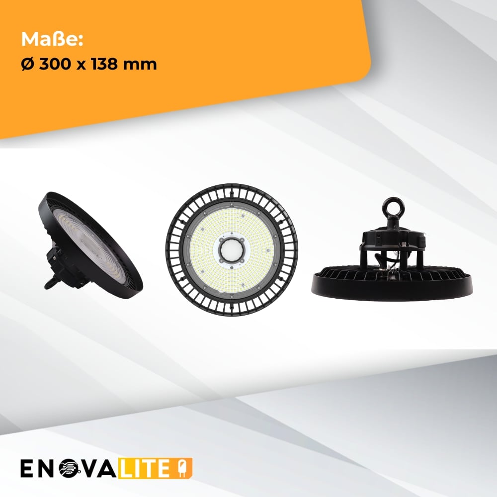 ENOVALITE LED-Highbay-Leuchte, UFO, EEK: C, 200W, 34000lm, 4000K, schwarz