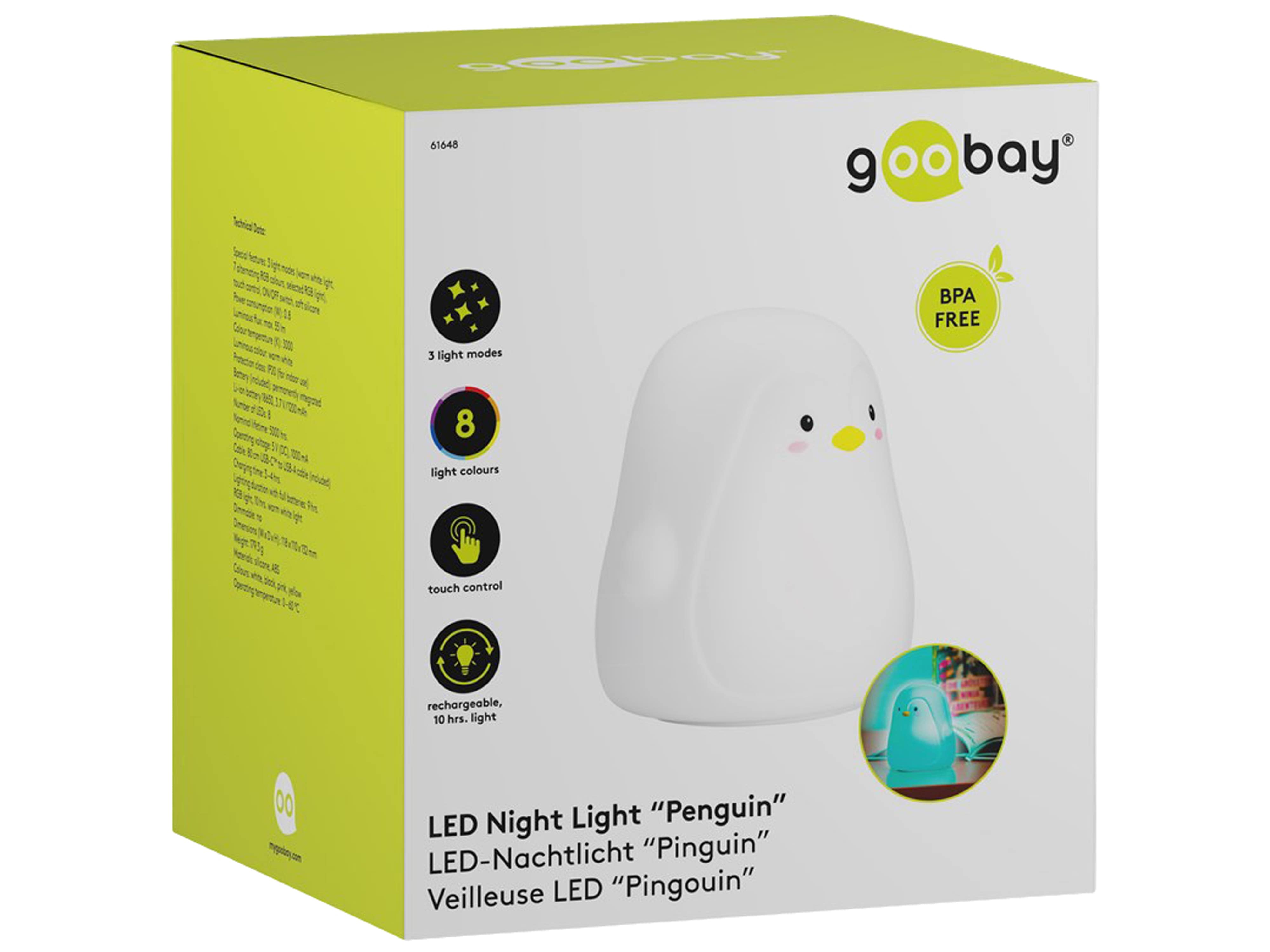 GOOBAY LED-Nachtlicht "Pinguin"