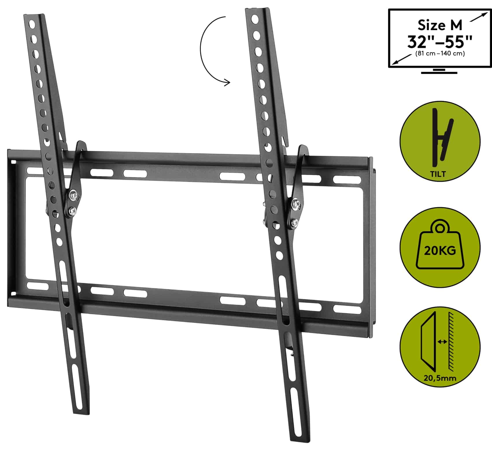 GOOBAY TV-Wandhalter Basic TILT M, 32...55" (81...140 cm), 8° neigbar