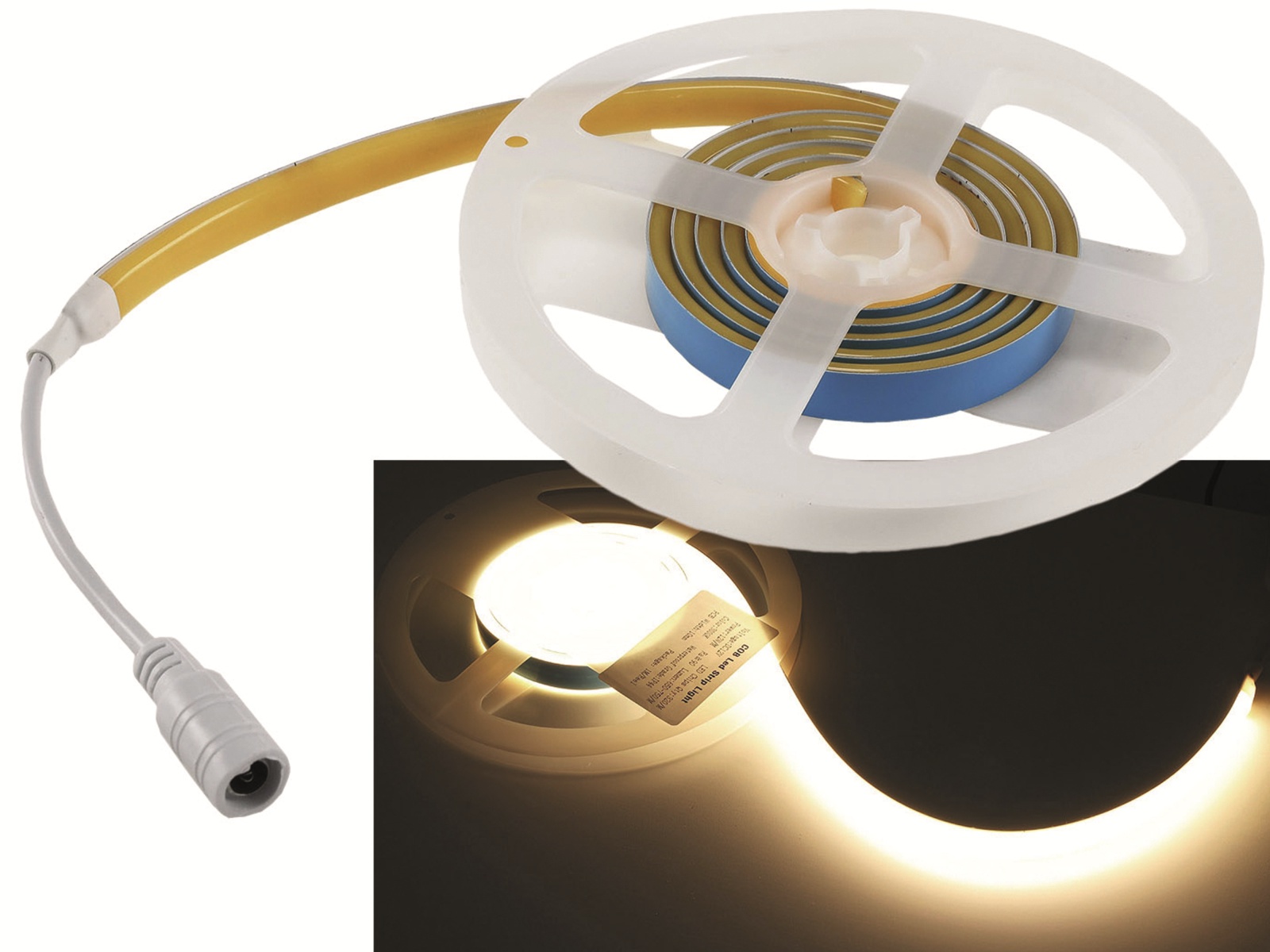 CHILITEC LED-Strip "CLS-COB", 3000K 12V, 48W, EEK: F, 4725 lm, IP65, 5m