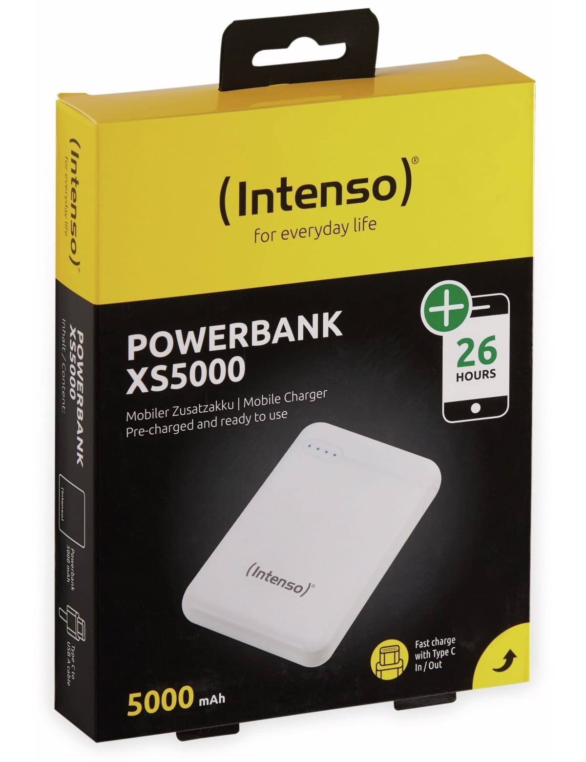 INTENSO USB Powerbank 7313522 XS 5000, 5.000 mAh, weiß