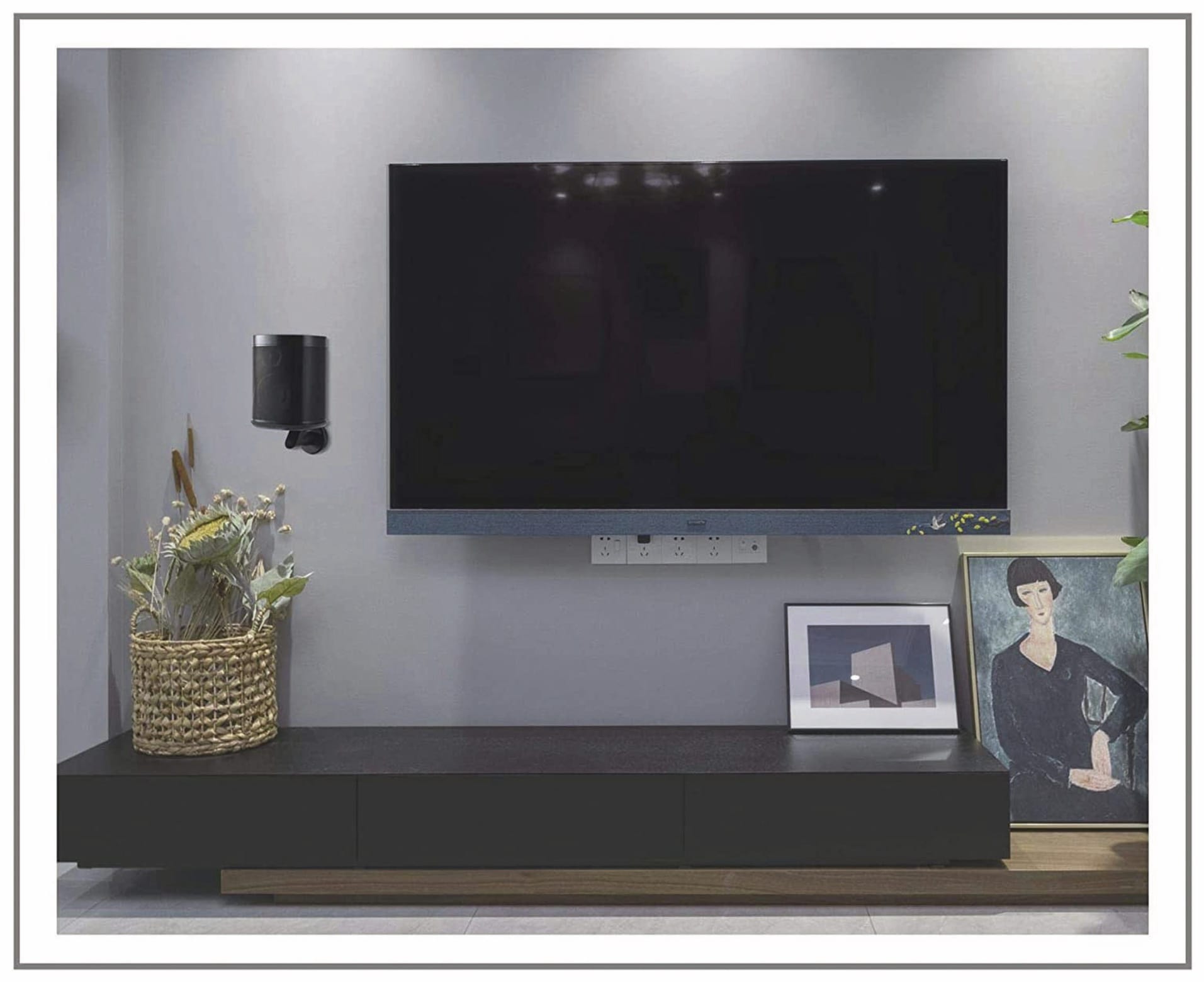 Puremounts Lautsprecher-Wandhalterung PM-SOM-040, für Sonos One, schwarz