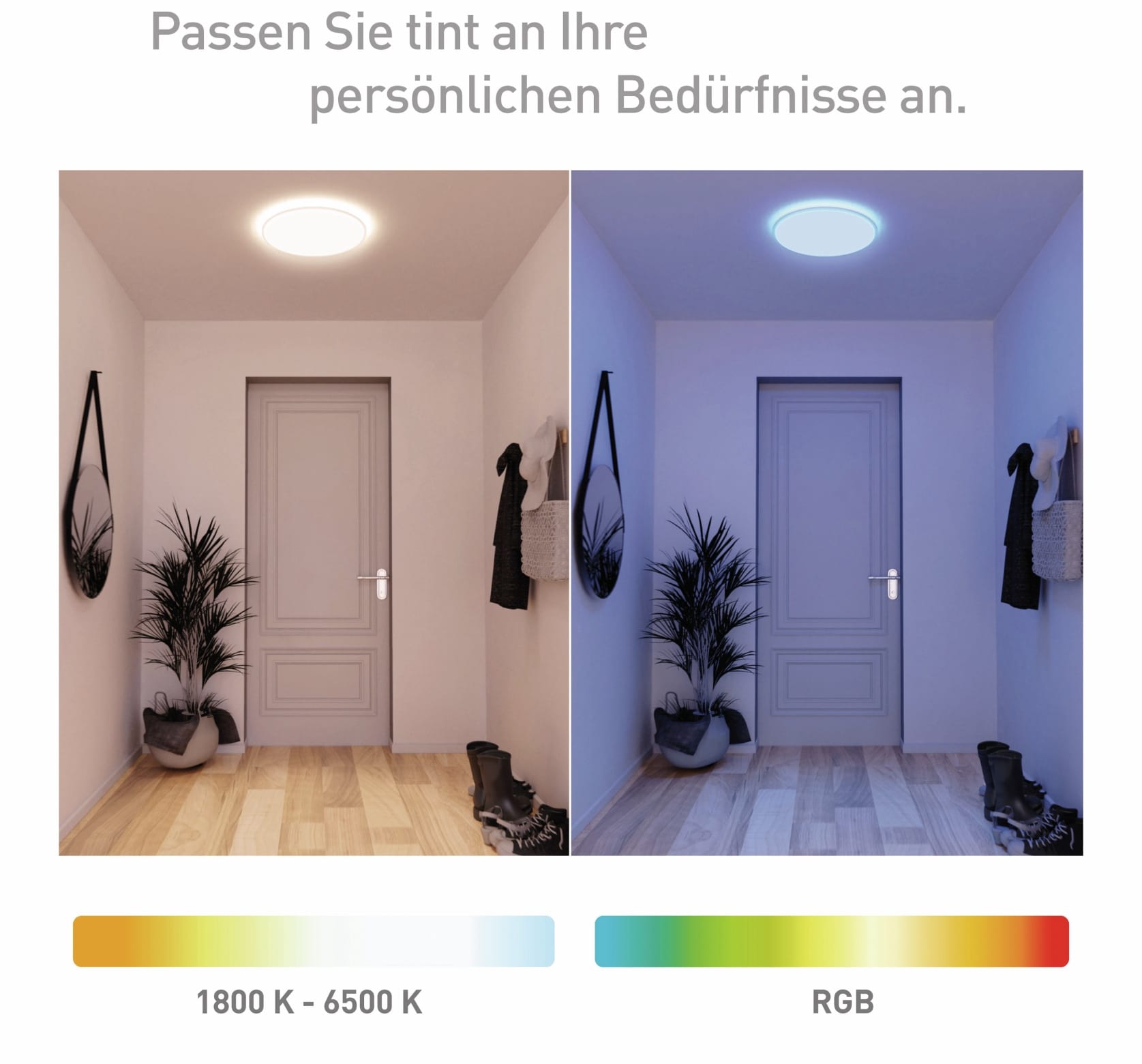TINT LED-Panel MüLLER LICHT Loris, Ø45 cm, 1800 lm, 30 W, RGB, inkl. FB