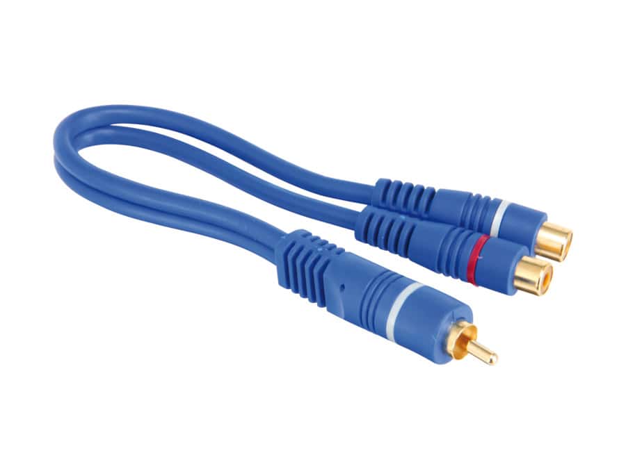 S-IMPULS Cinch-Adapterkabel, Stecker/2xKupplung, 0,2 m, blau