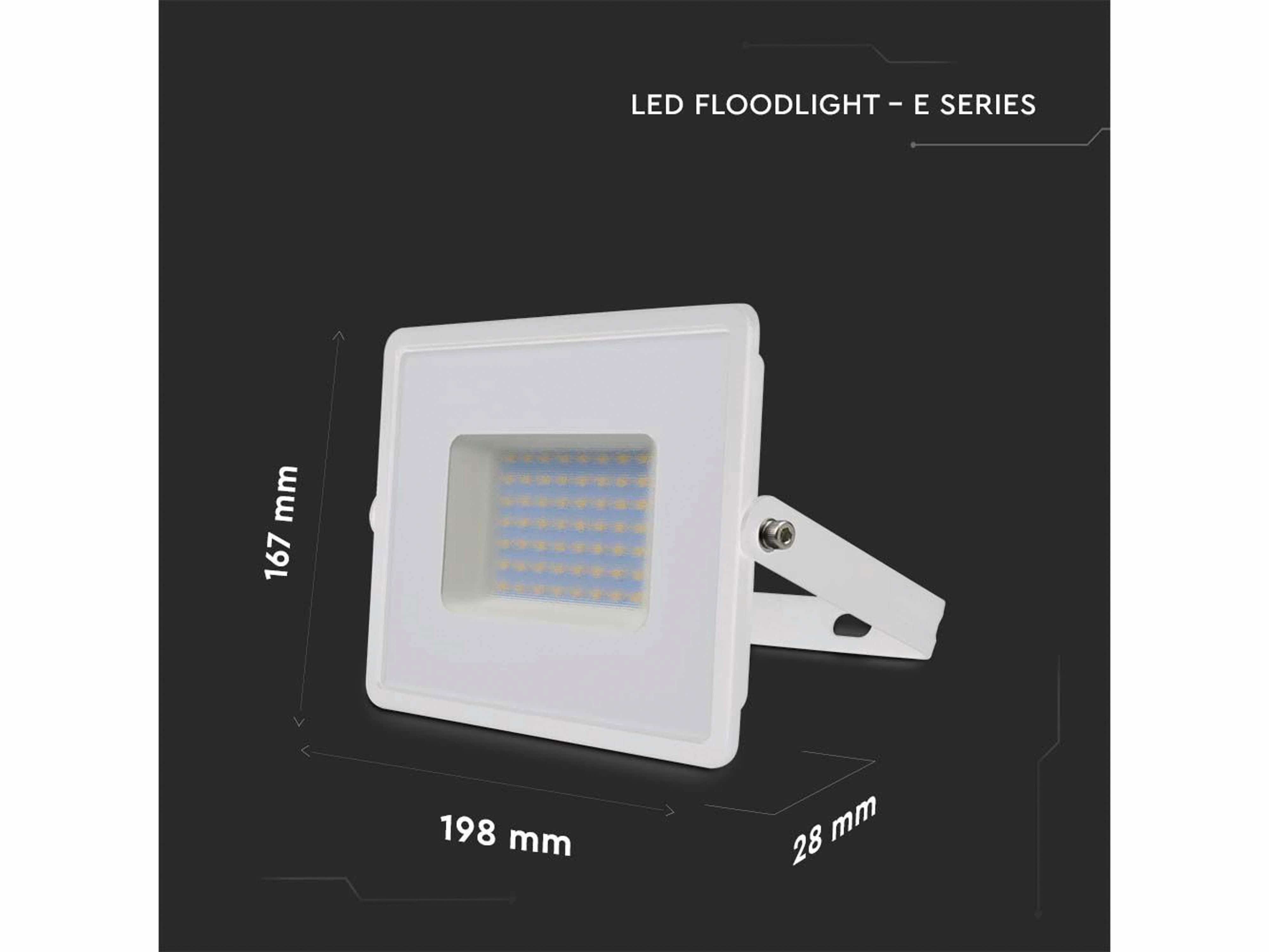 V-TAC LED-Fluter VT-4051, EEK: F, 50W, 4300lm, 3000K, weiß