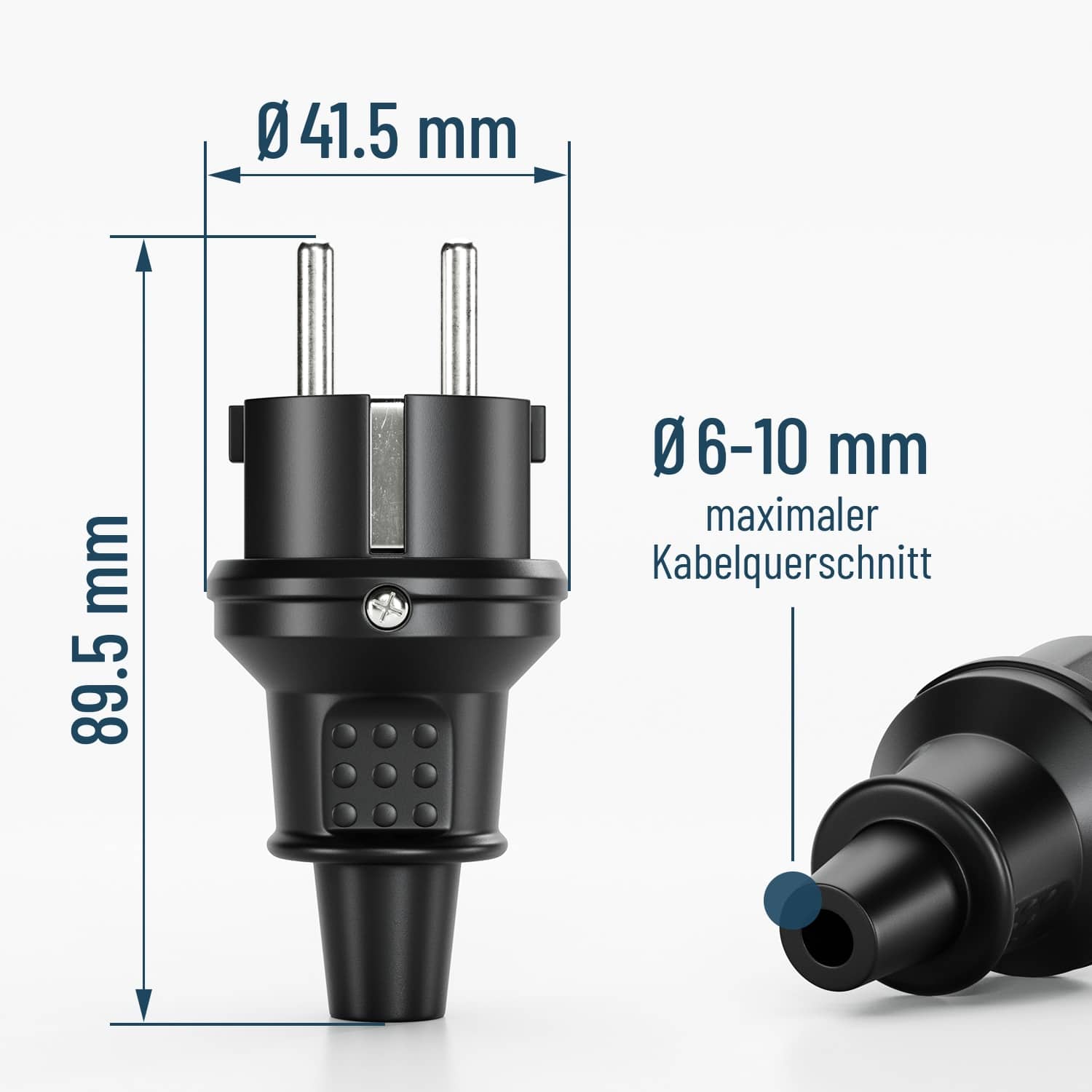 ABSINA Schutzkontaktkupplung, schwarz, 6 Stück