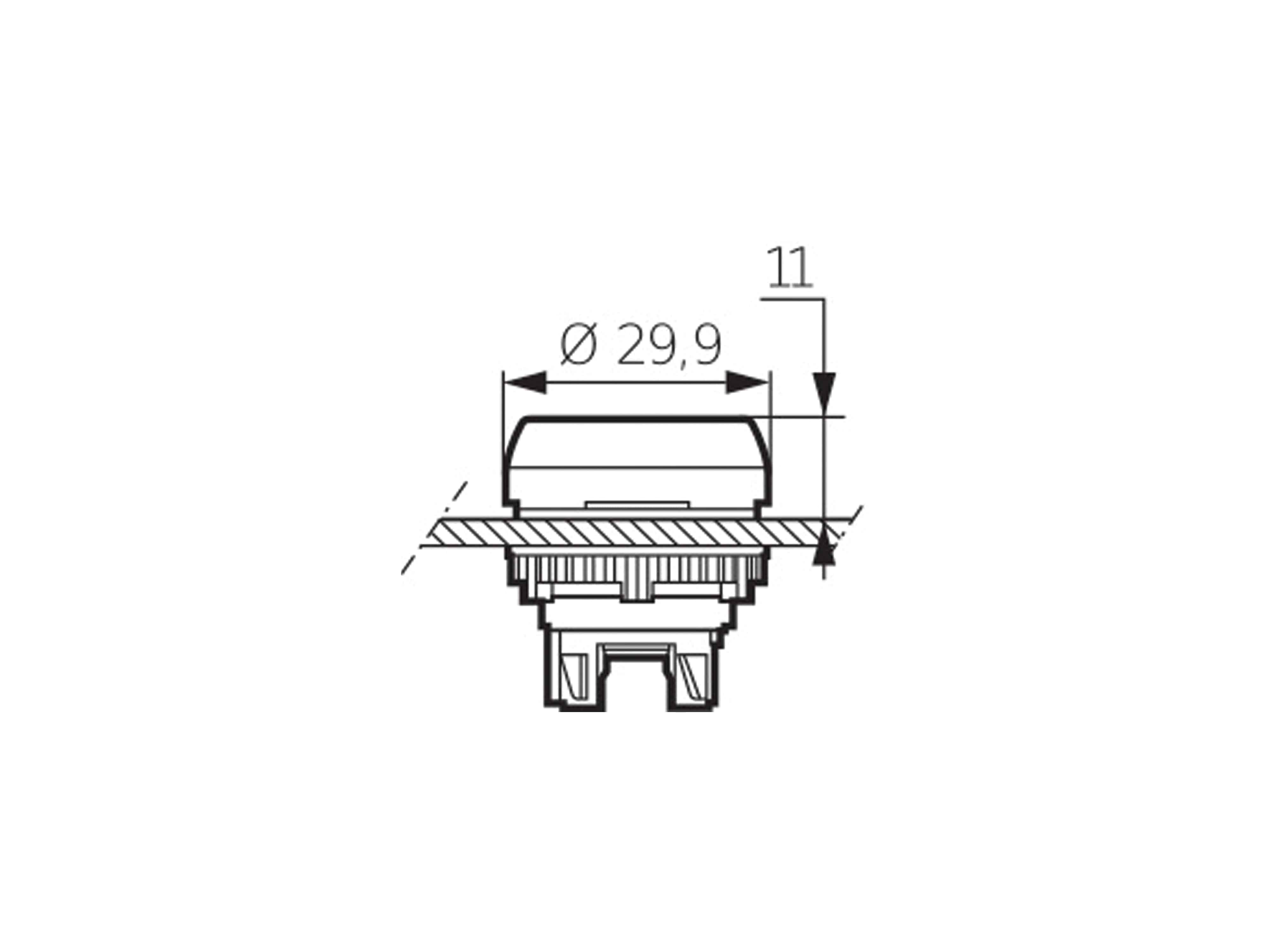 BACO Befehls- und Meldegeräte, L21CH40, Druckschalter flach, beleuchtbar, gelb, 22 mm