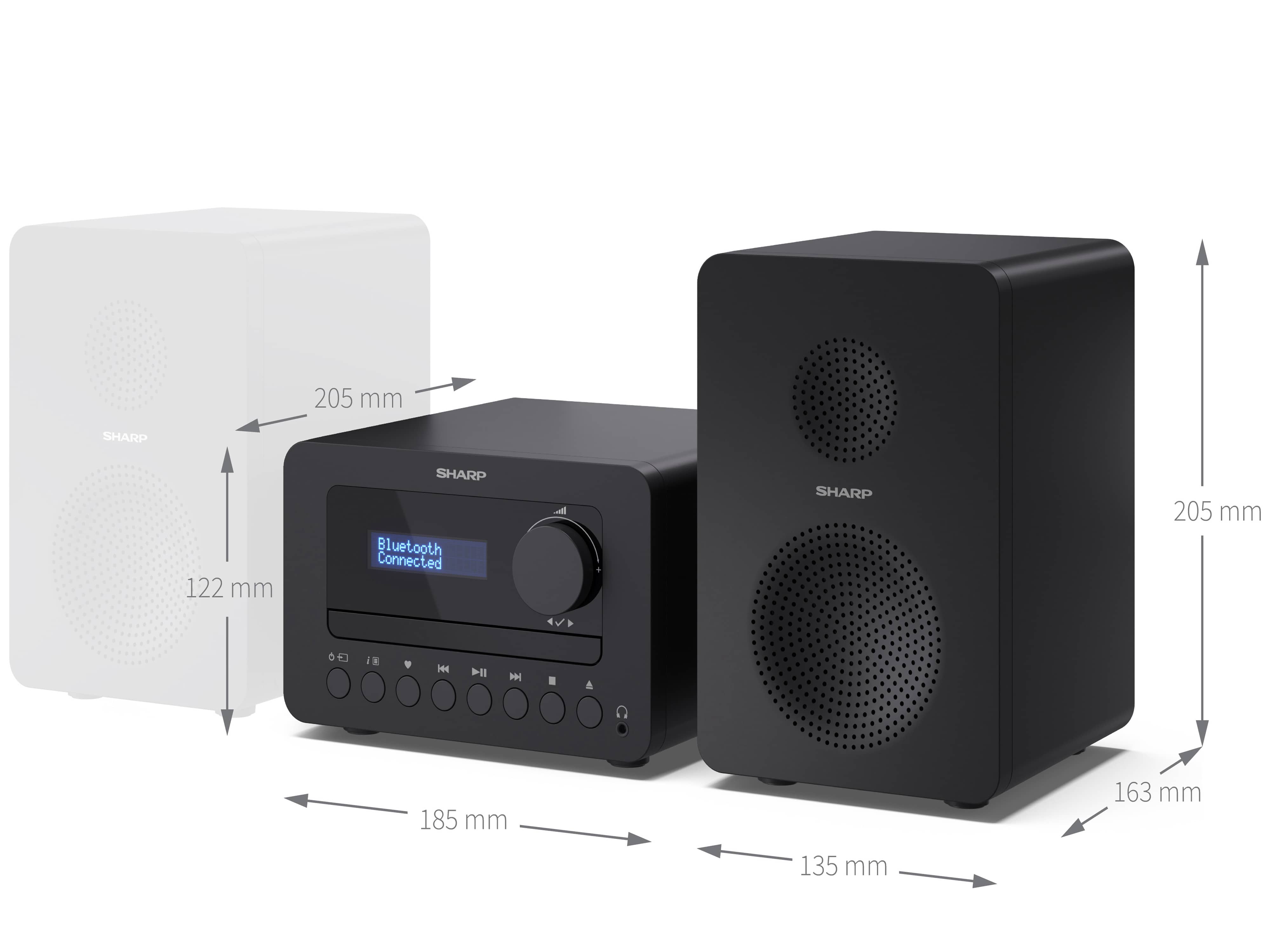 SHARP HiFi-Anlage XL-B520D, schwarz, DAB+, Bluetooth, MP3, CD-Laufwerk