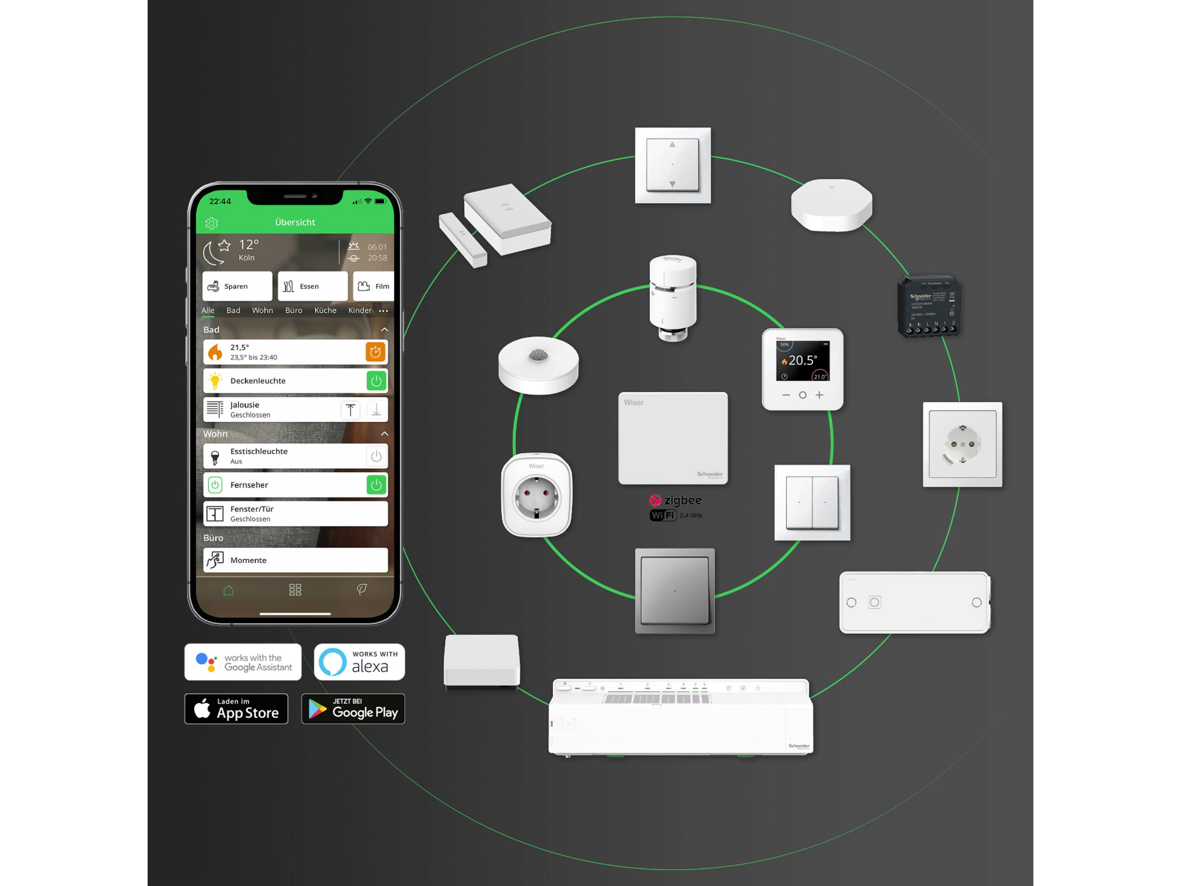 SCHNEIDER ELECTRIC Smart Home Wiser Heizkörperthermostat CCTFR6100