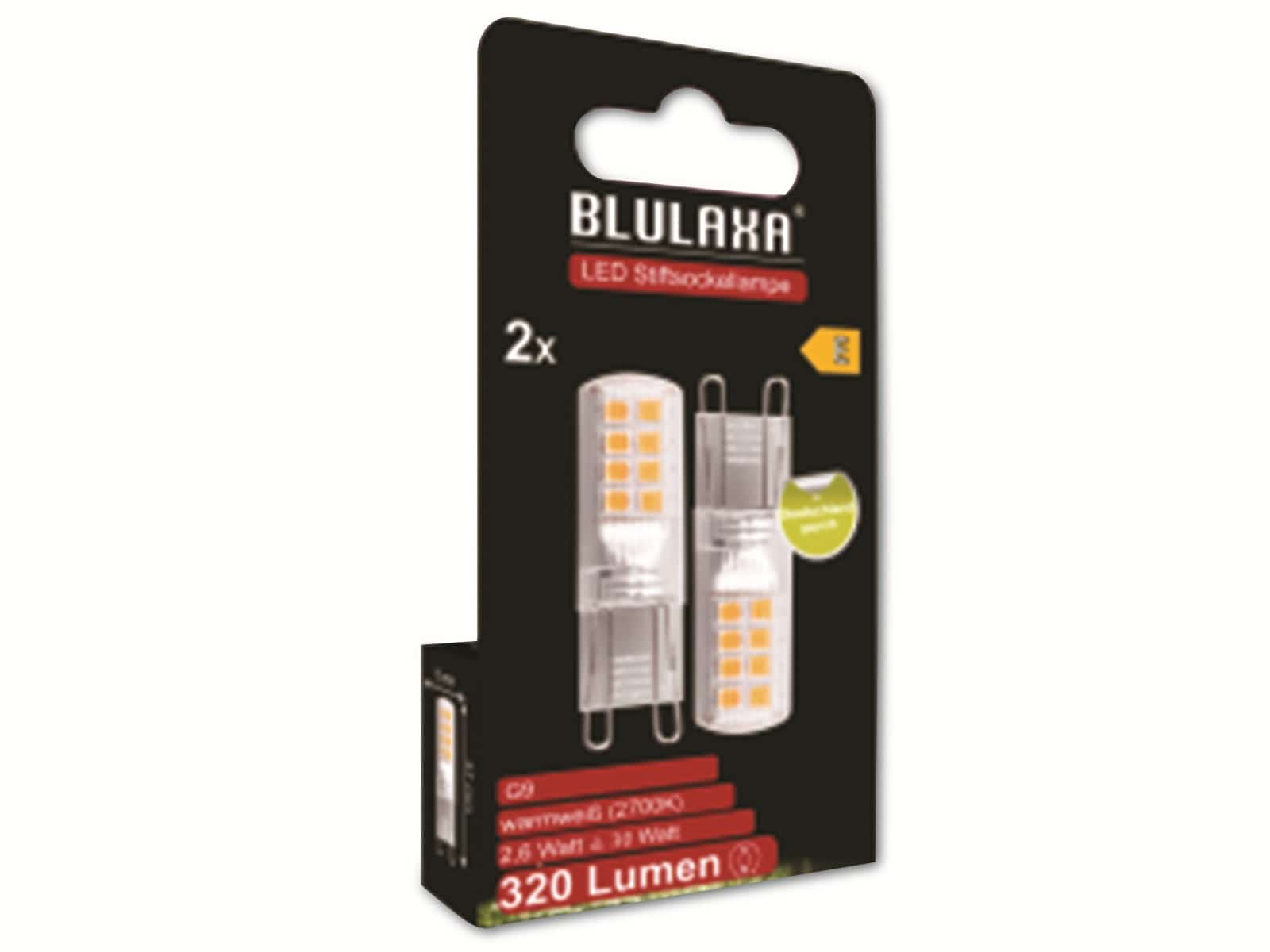 BLULAXA LED-Lampe, COB, G9, EEK: E, 2,6W, 320lm, 2700K, 2 Stk