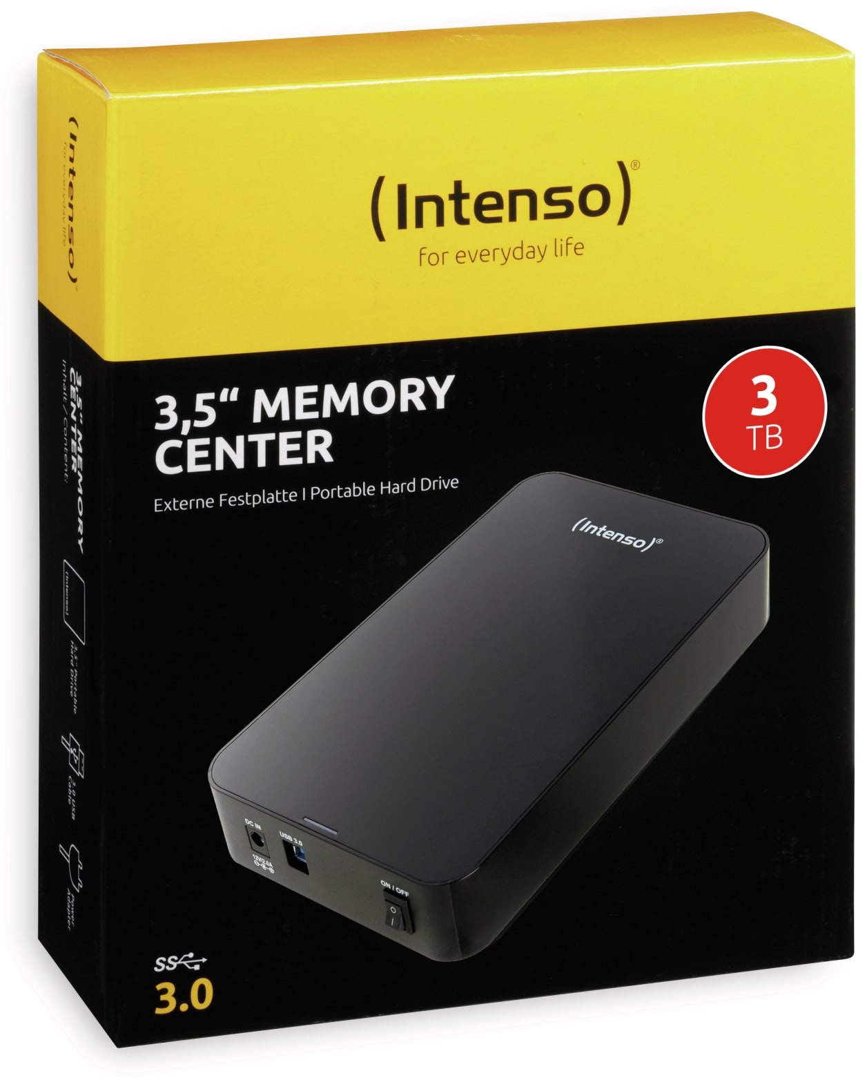 INTENSO USB 3.0-HDD Memory Center, 3 TB, schwarz