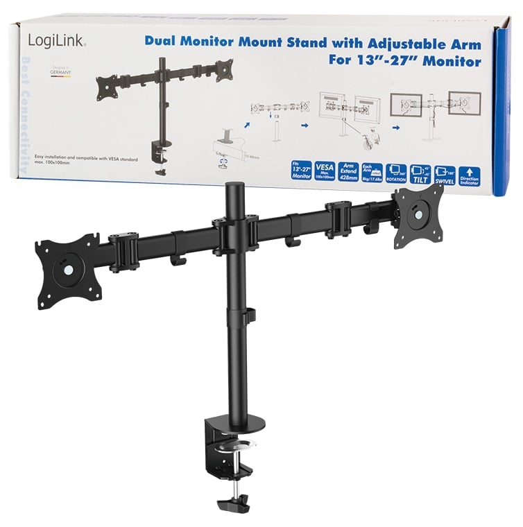 LOGILINK Monitorhalterung BP0022 2fach 13-27