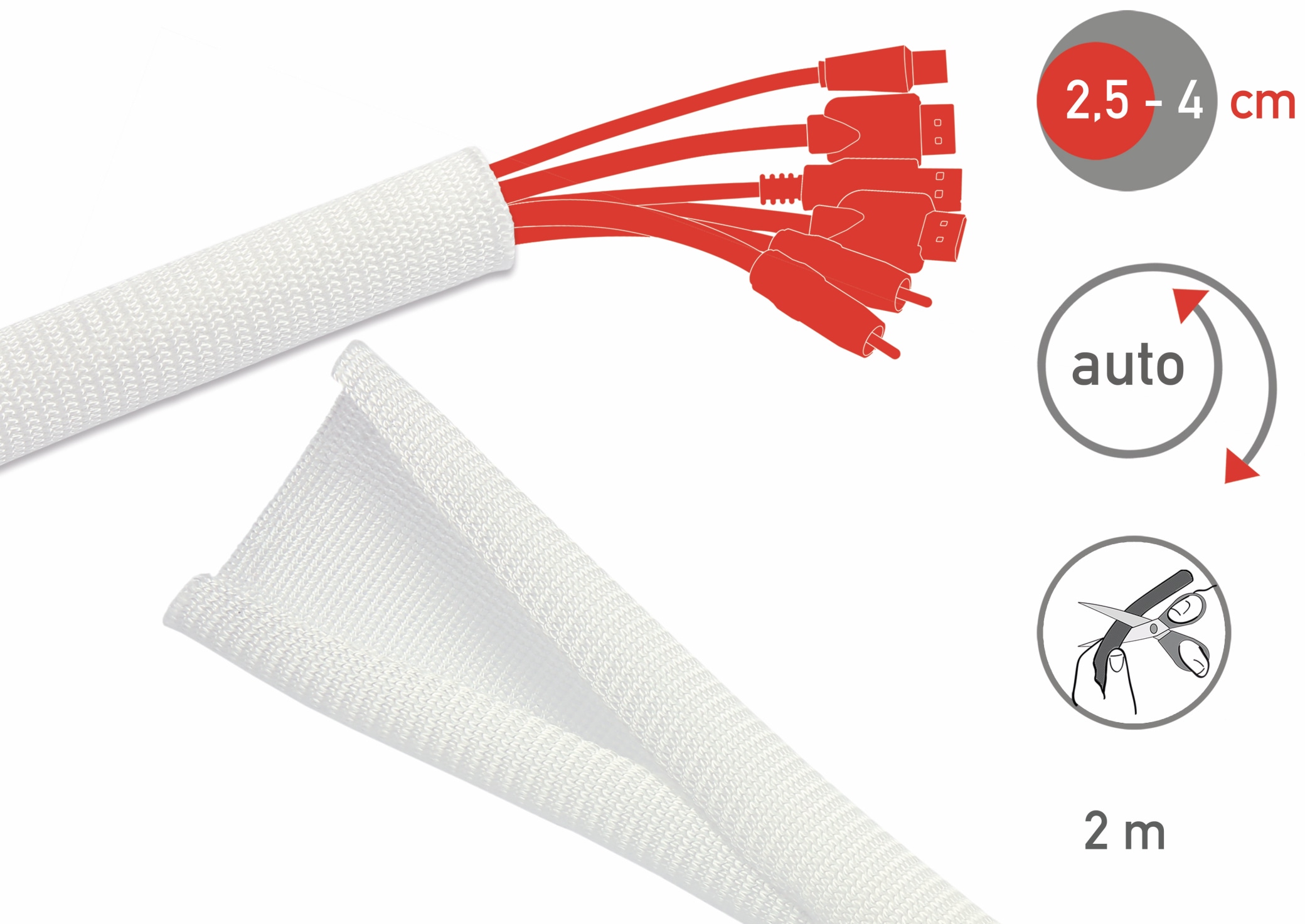 LABEL THE CABLE LTC Kabel-Schlauch CABLE TUBE, 2m, weiß