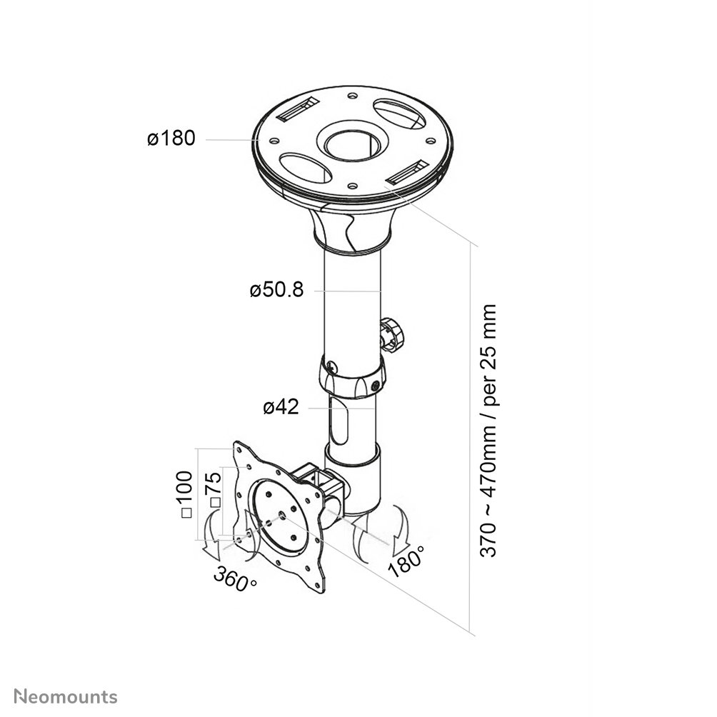 NEOMOUNTS by Newstar Deckenhalterung 25,4 - 76,2 cm (10"-30"), max. 12 kg