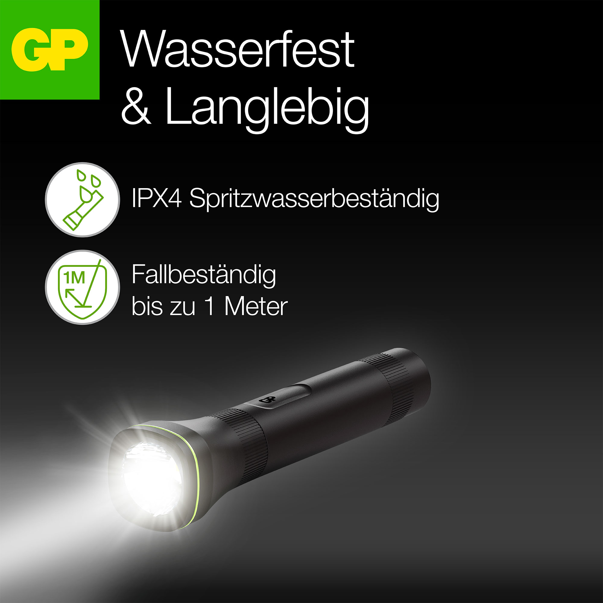 GP LED-Taschenlampe C107, 70lm , 166 mm lang