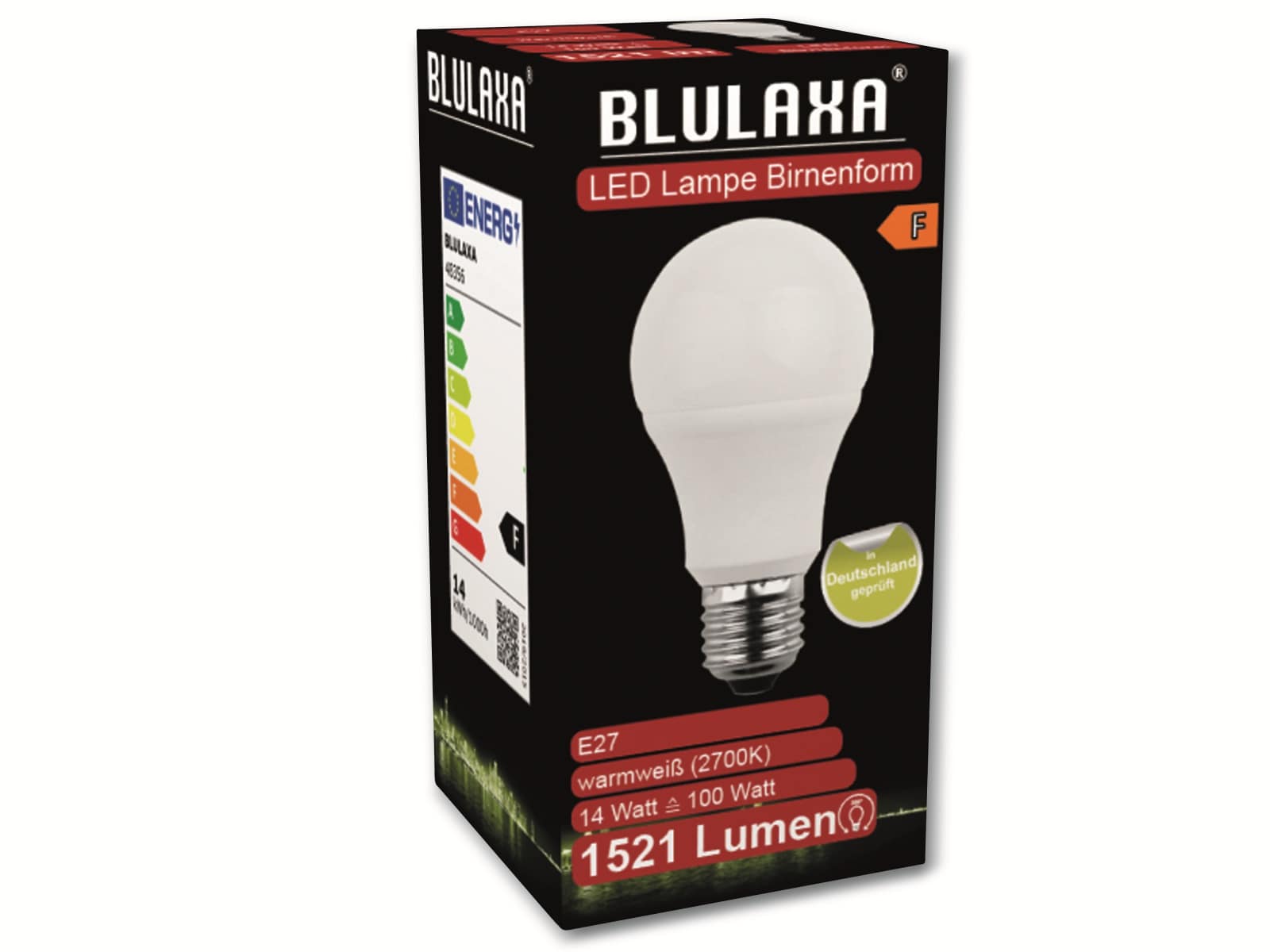 BLULAXA LED-SMD-Lampe, A60, E27, EEK: F, 14 W, 1521 lm, 2700 K