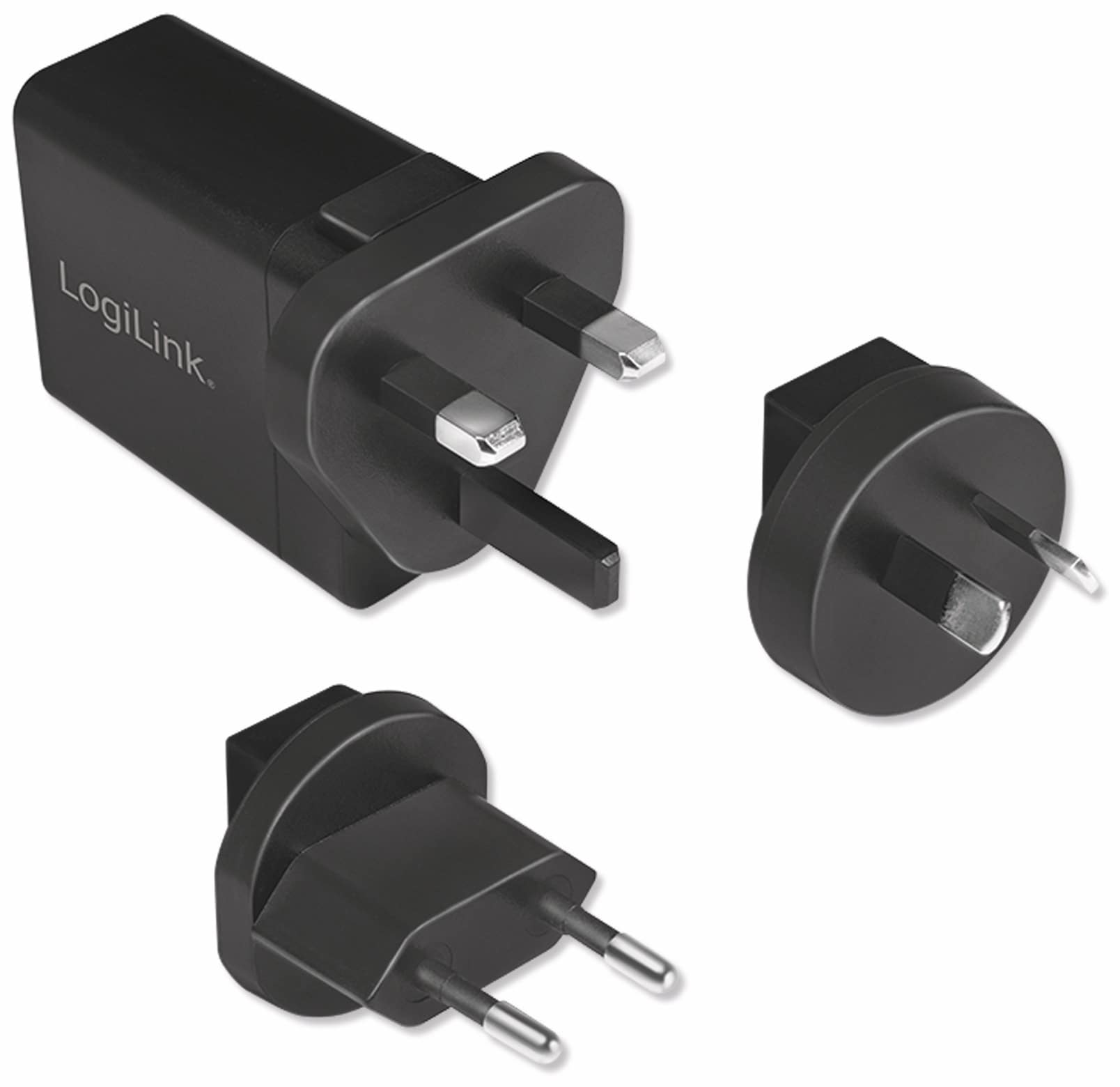 LOGILINK USB-Lader PA0187, 2,1 A, Reiseadapter, schwarz