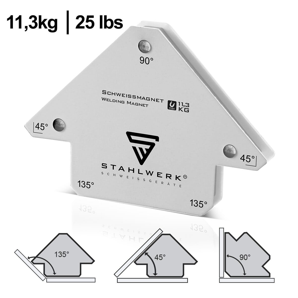 STAHLWERK Magnet-Schweißwinkel-Set, 5345, 6-teilig