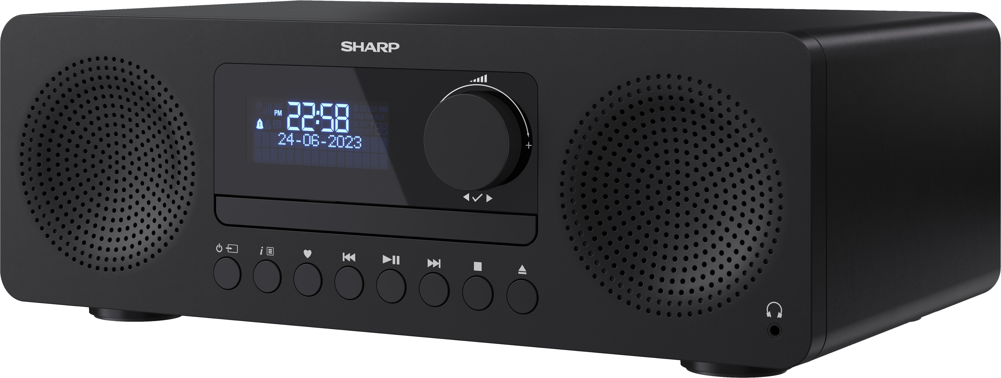 SHARP HiFi-Anlage XL-B720D, All-in-one, schwarz, DAB+, Bluetooth, MP3, CD-Lafw.