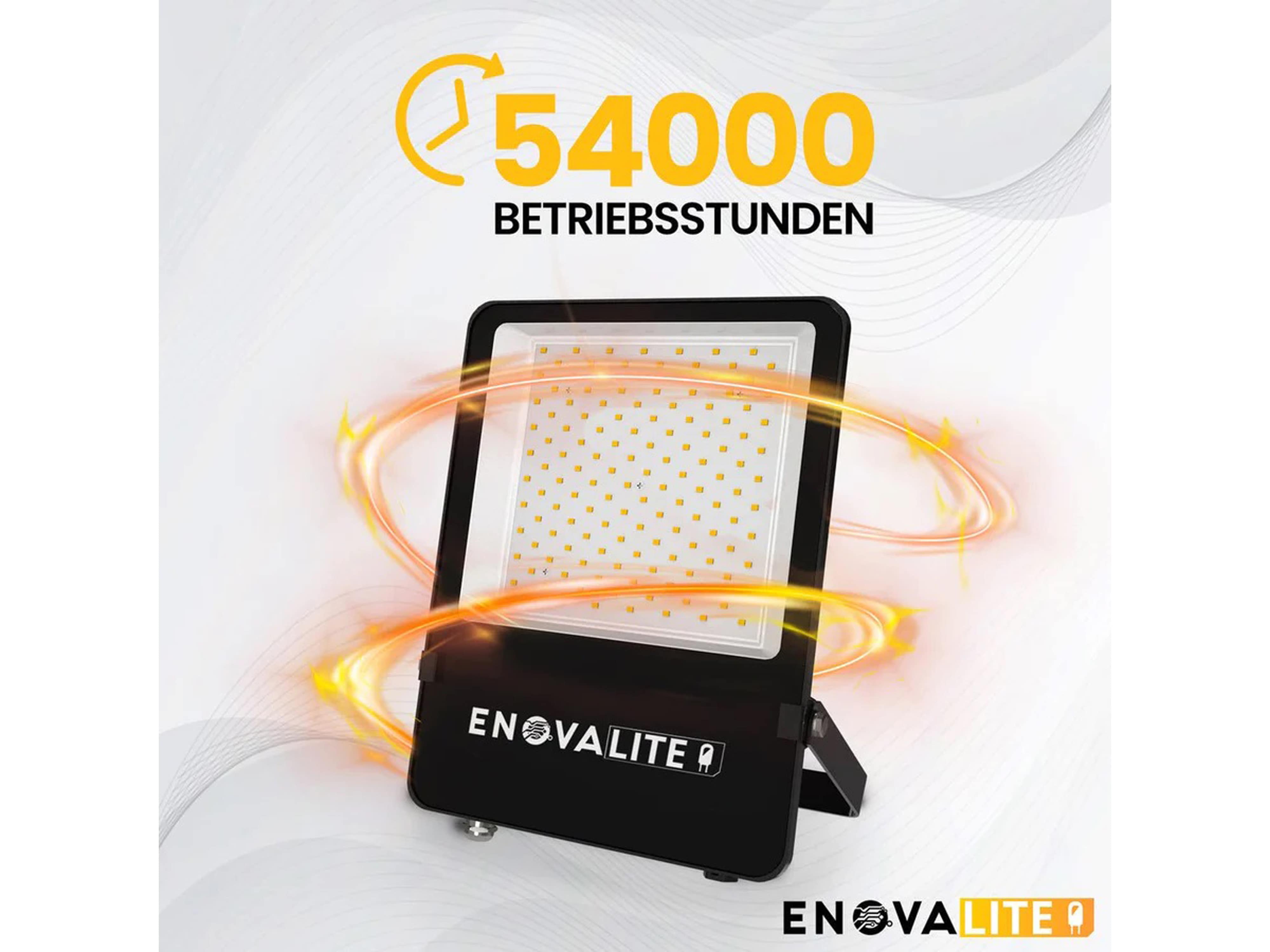 ENOVALITE LED-Fluter, EEK: E, 100W, 13000lm, 4000K, schwarz