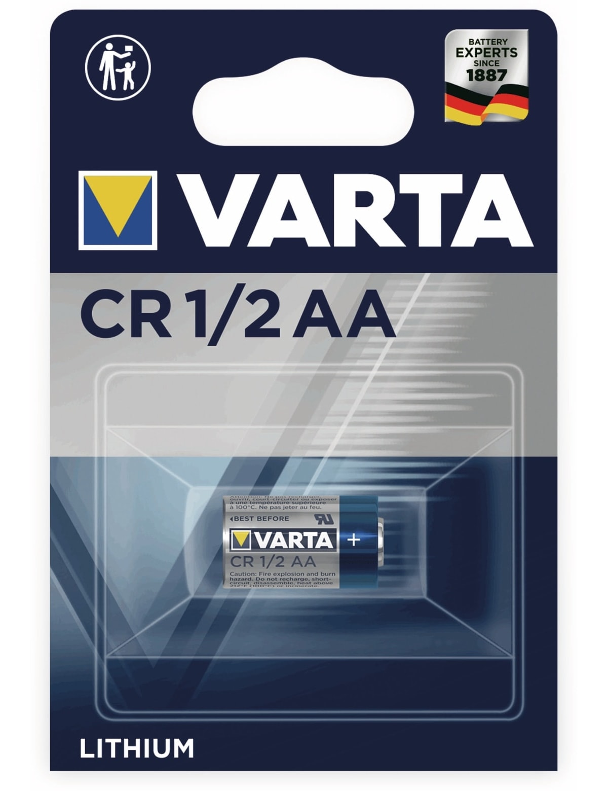 VARTA Lithium-Batterie CR1/2AA, 3 V-, 950 mAh