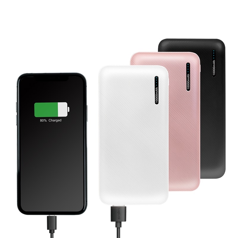 LOGILINK Powerbank PA0257W, weiß, 10.000 mAh