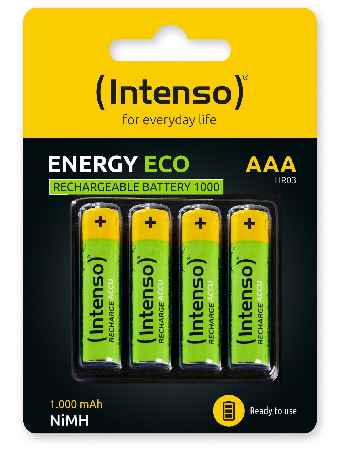 INTENSO NiMH-Akku AAA HR03, 1000 mAh, 4 Stück