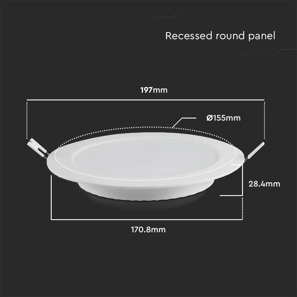 V-TAC LED-Einbauleuchte VT-61012, EEK: F, 12 W, 1200 lm, 6500 K, weiß