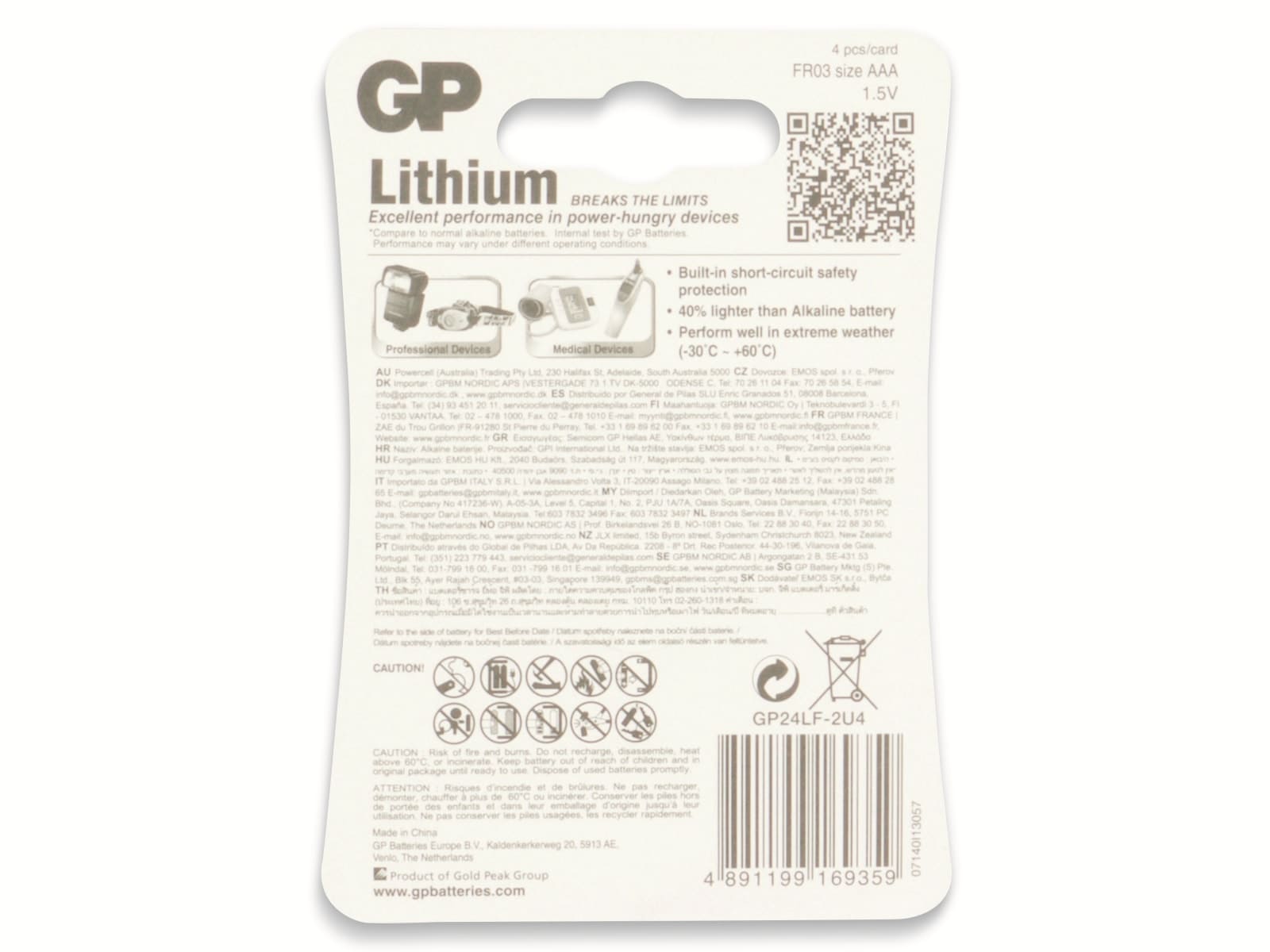 GP Micro-Batterie EXCELLENT Lithium, 4 Stück