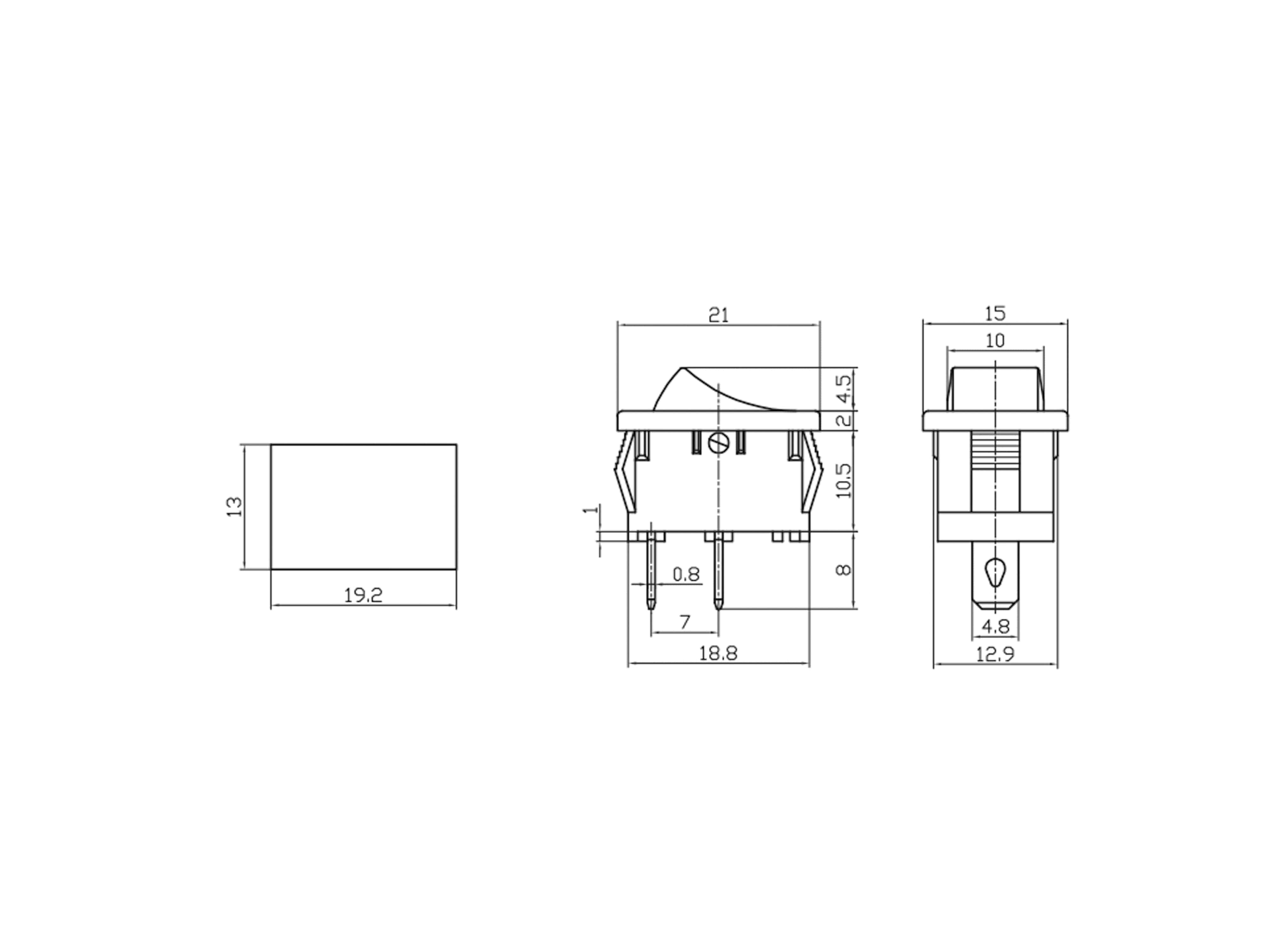 Wippenschalter MRS-101, 5 Stück