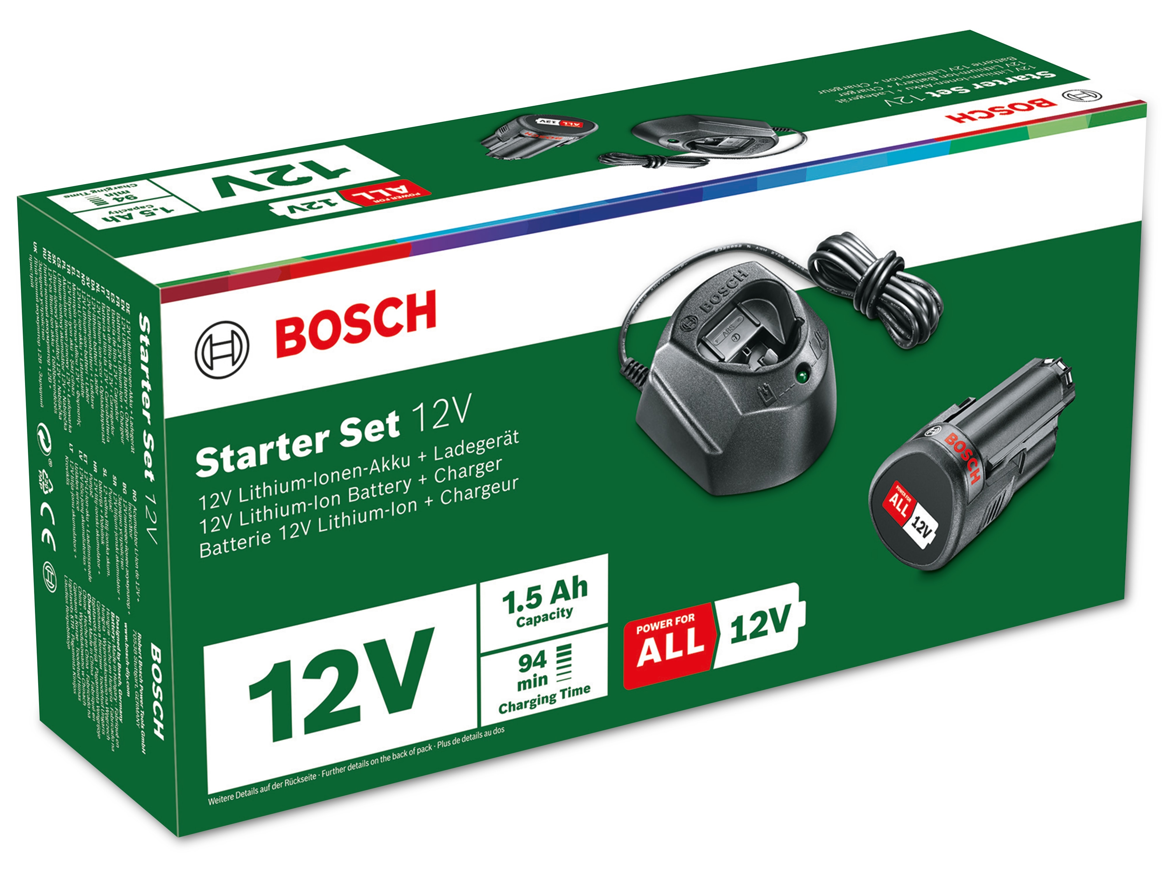 BOSCH Starter-Set, 12V, Ladegerät GAL 1210 CV, Akku 1500mAh