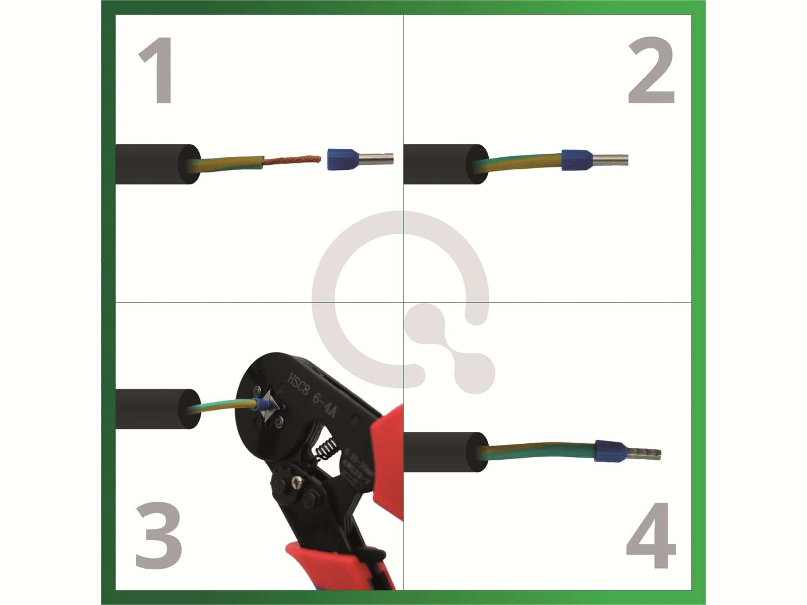 QUADRIOS Aderendhülsen-Set mit Crimpzange, 2005CA001, 440 V