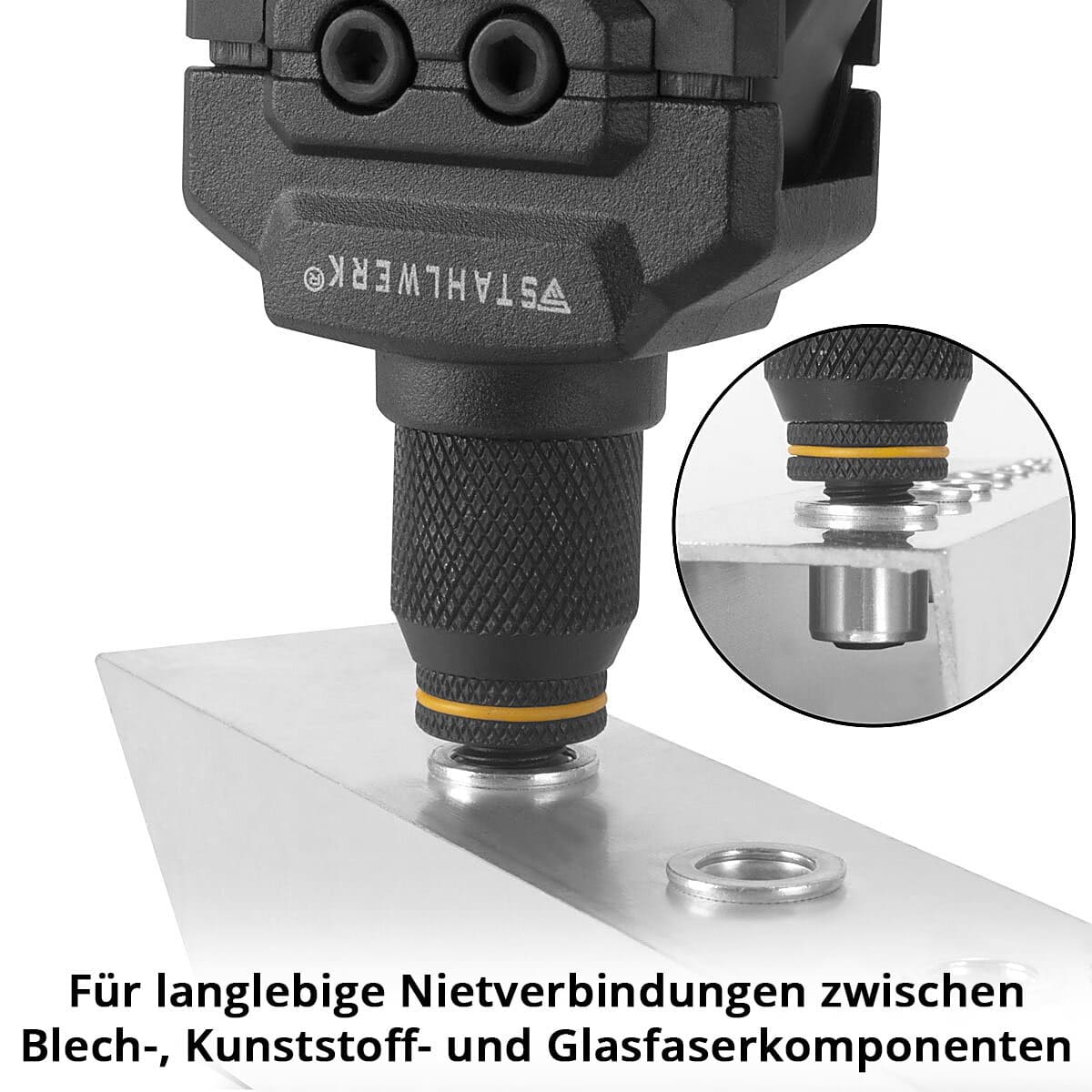 STAHLWERK Nietmutternzange NZ-16 ST, 4875, mit Wechsel-Gewindedorn, inkl. 70 Nietmuttern