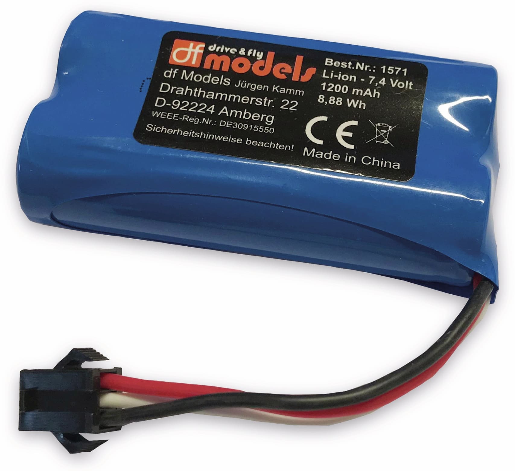 DF MODELS Li-Ion Akku für "TurbineX", 7,4 V, 1200 mAh, 8,88 Wh