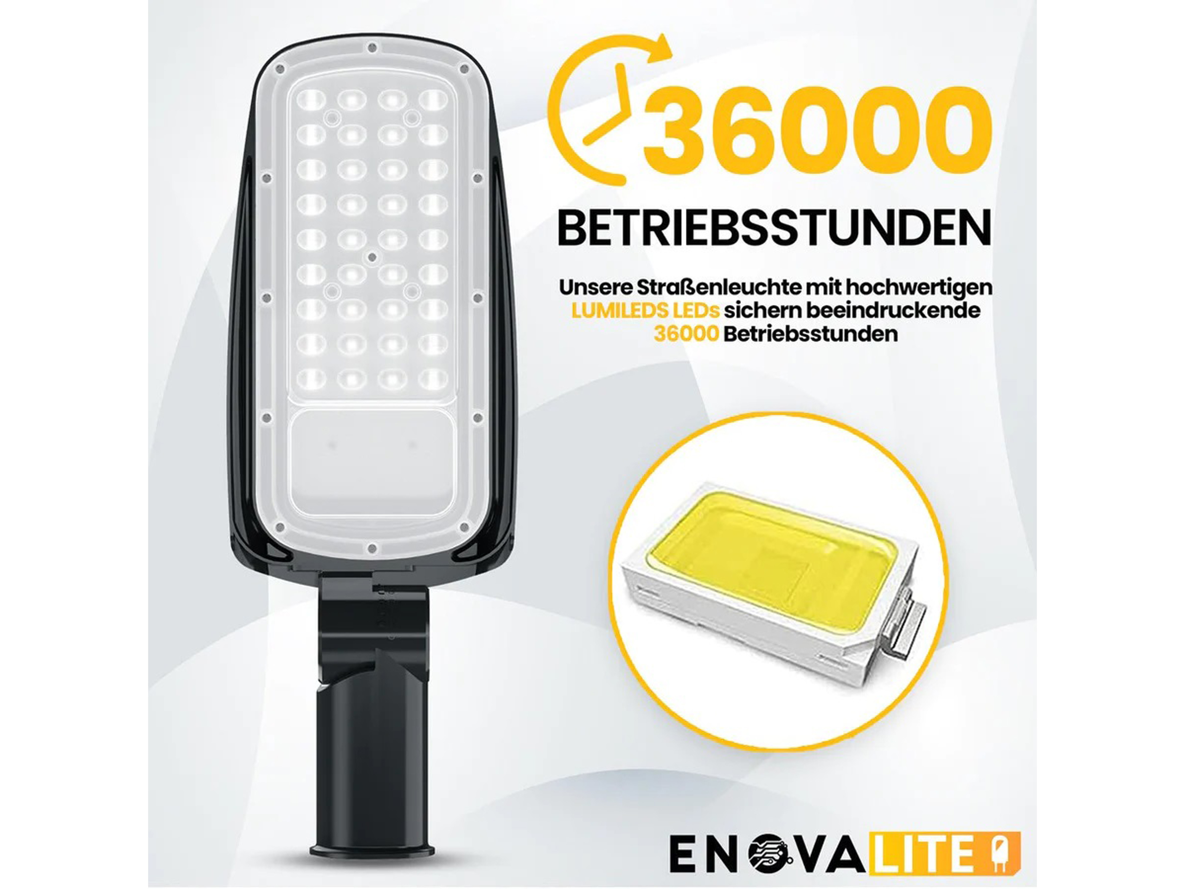 ENOVALITE LED-Straßenleuchte, EEK: D, 50W, 7000lm, 5000K, IP65