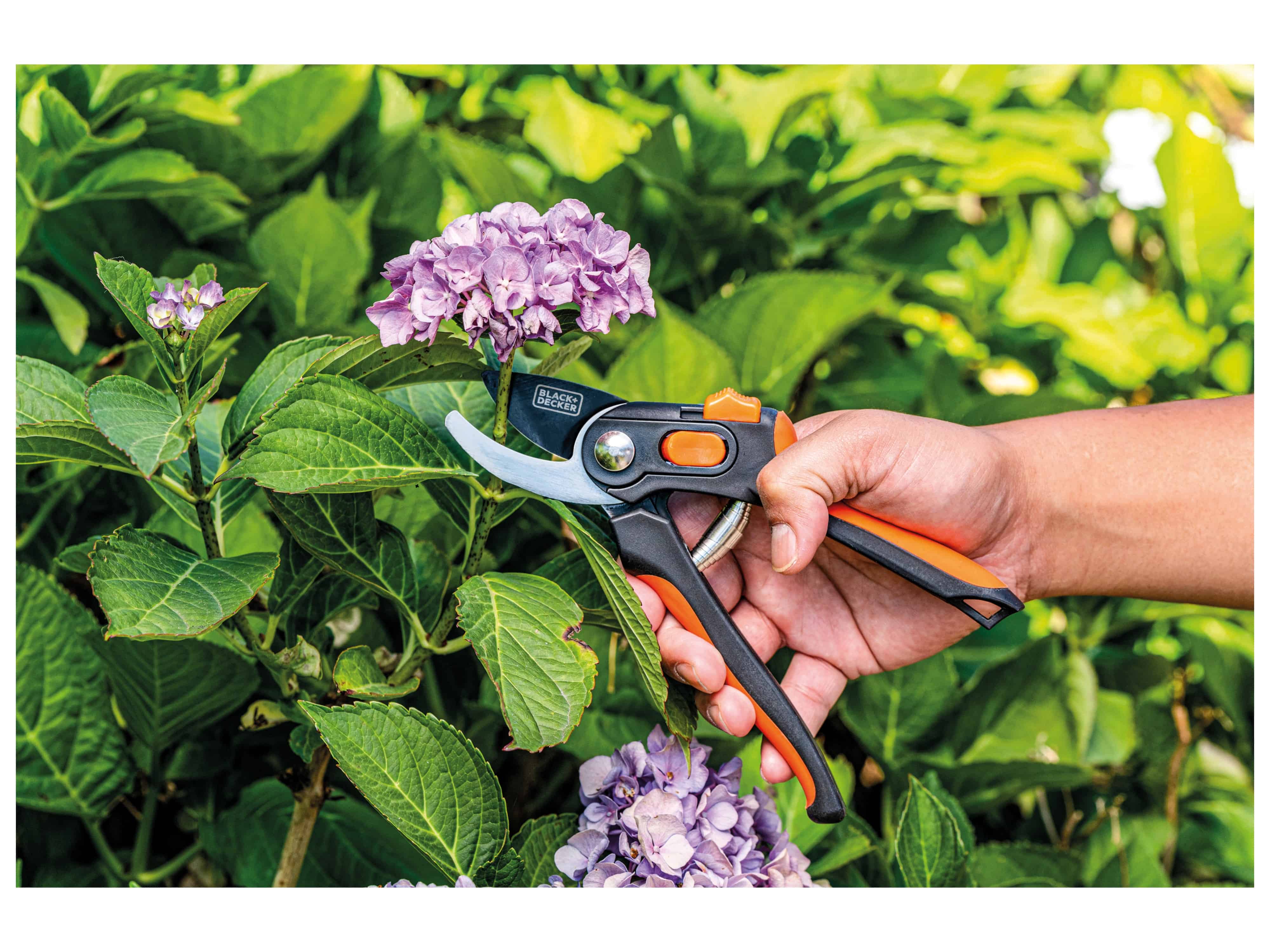 BLACK & DECKER Bypass-Gartenschere, orange-schwarz