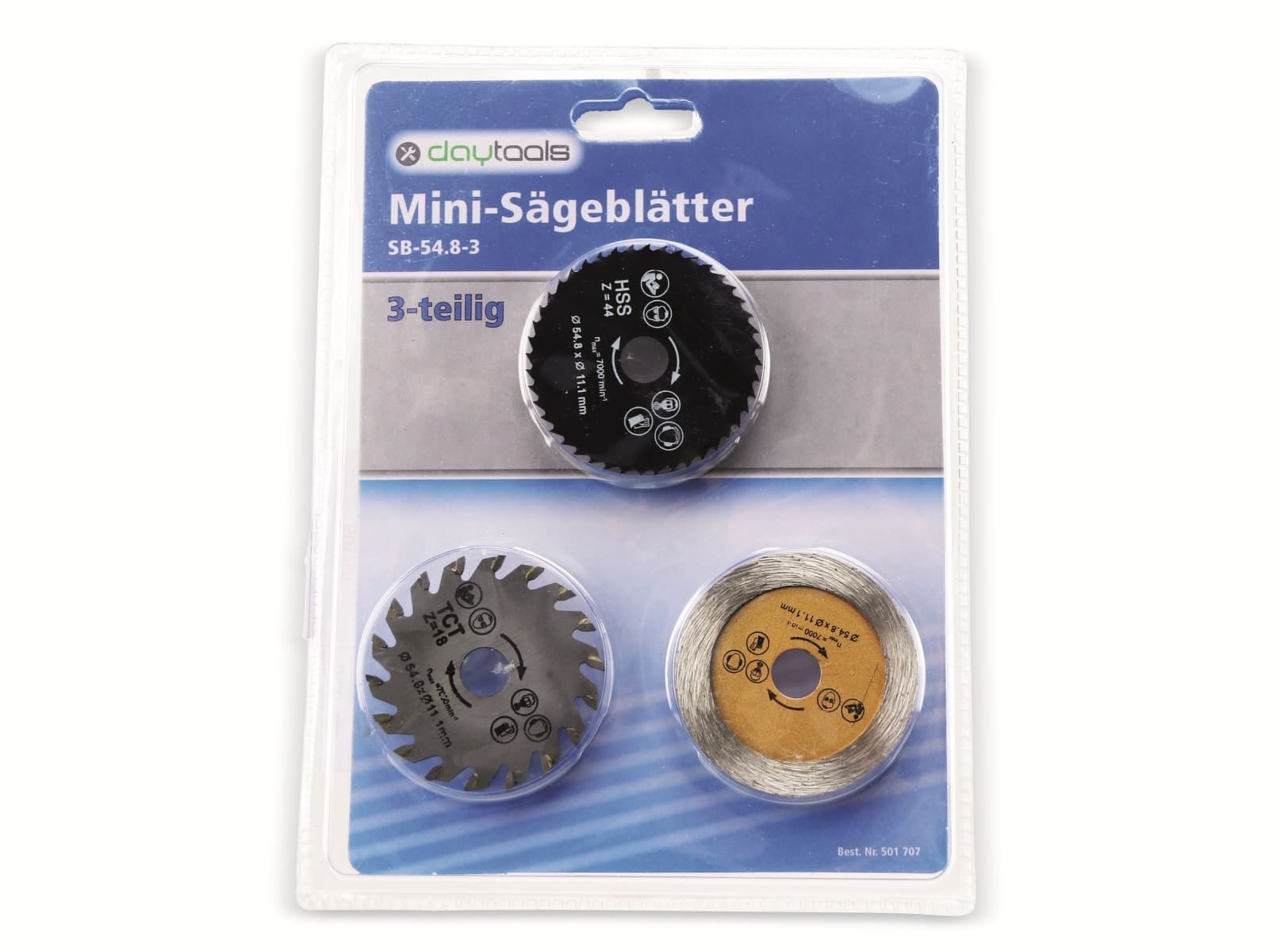 DAYTOOLS Mini-Sägeblätter SB-54.8-3, 54,8 mm, 3-teilig