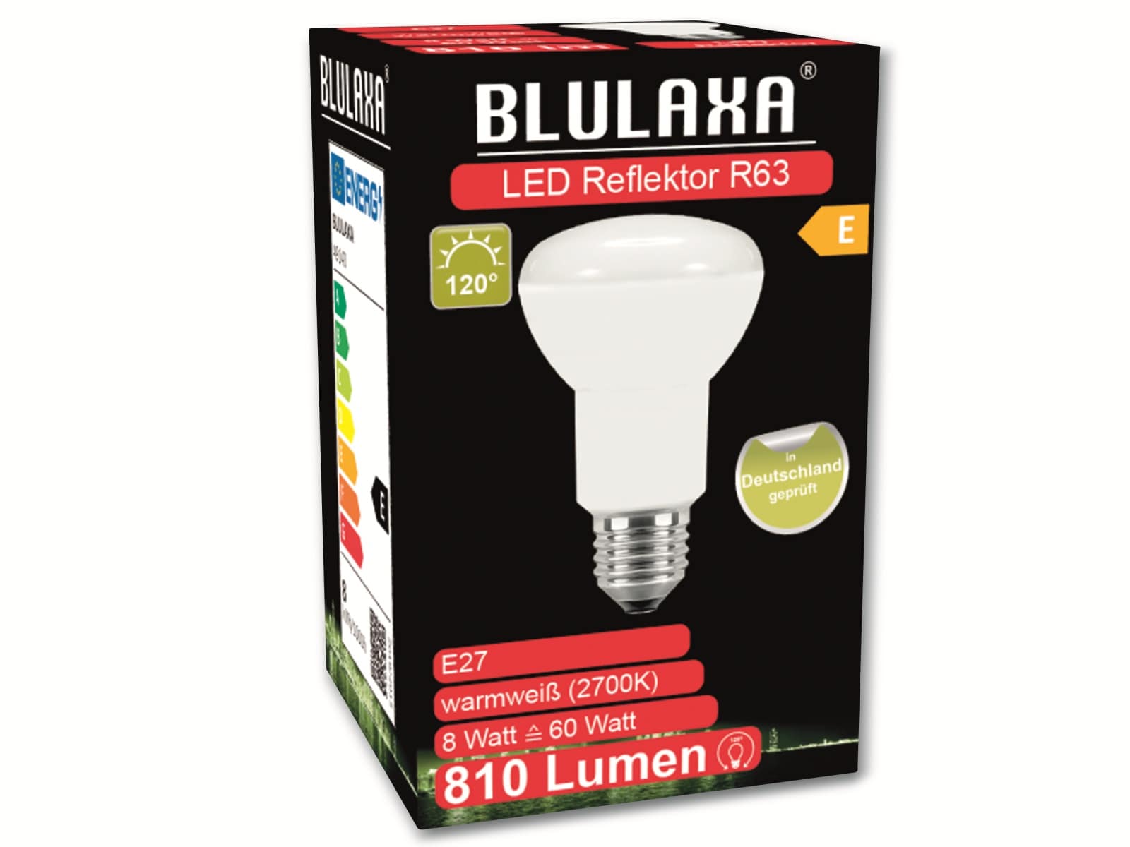 BLULAXA LED-SMD-Lampe, R63, E27, EEK: E, 8 W, 810 lm, 2700 K