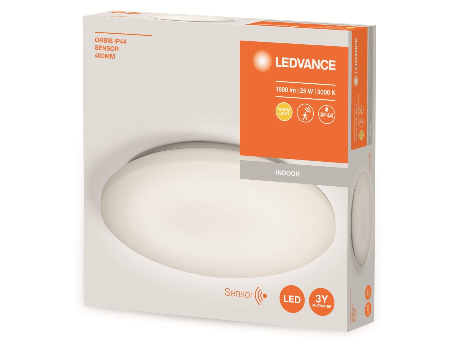 LEDVANCE LED-Deckenleuchte Orbis mit Sensor, 400mm, 25W