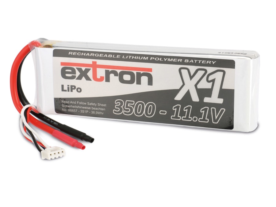 EXTRON Modellbau-Akkupack X1, LiPo, 11,1 V-/3500 mAh