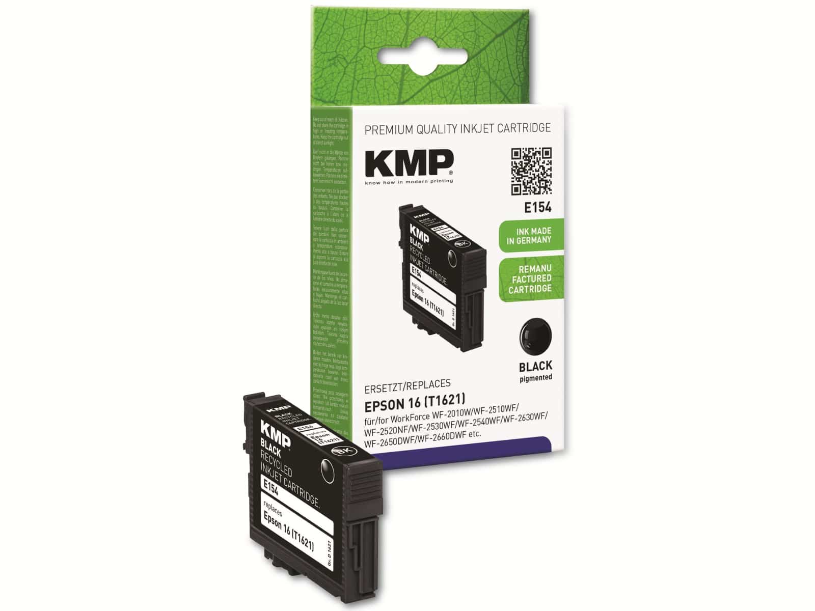 KMP Tintenpatrone kompatibel für Epson 16 (T1621), schwarz